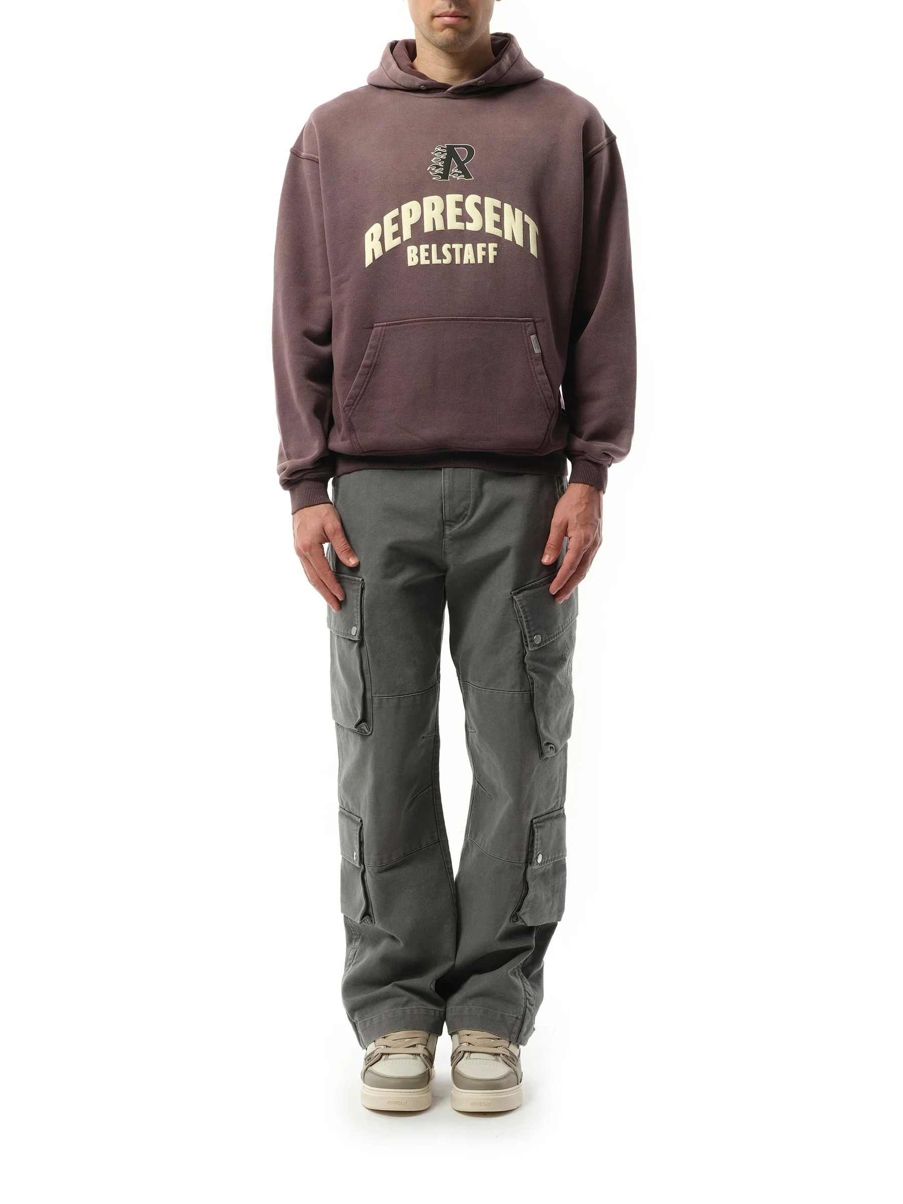 Represent X Belstaff Flame Phoenix Hoodie in Plum - Image 4