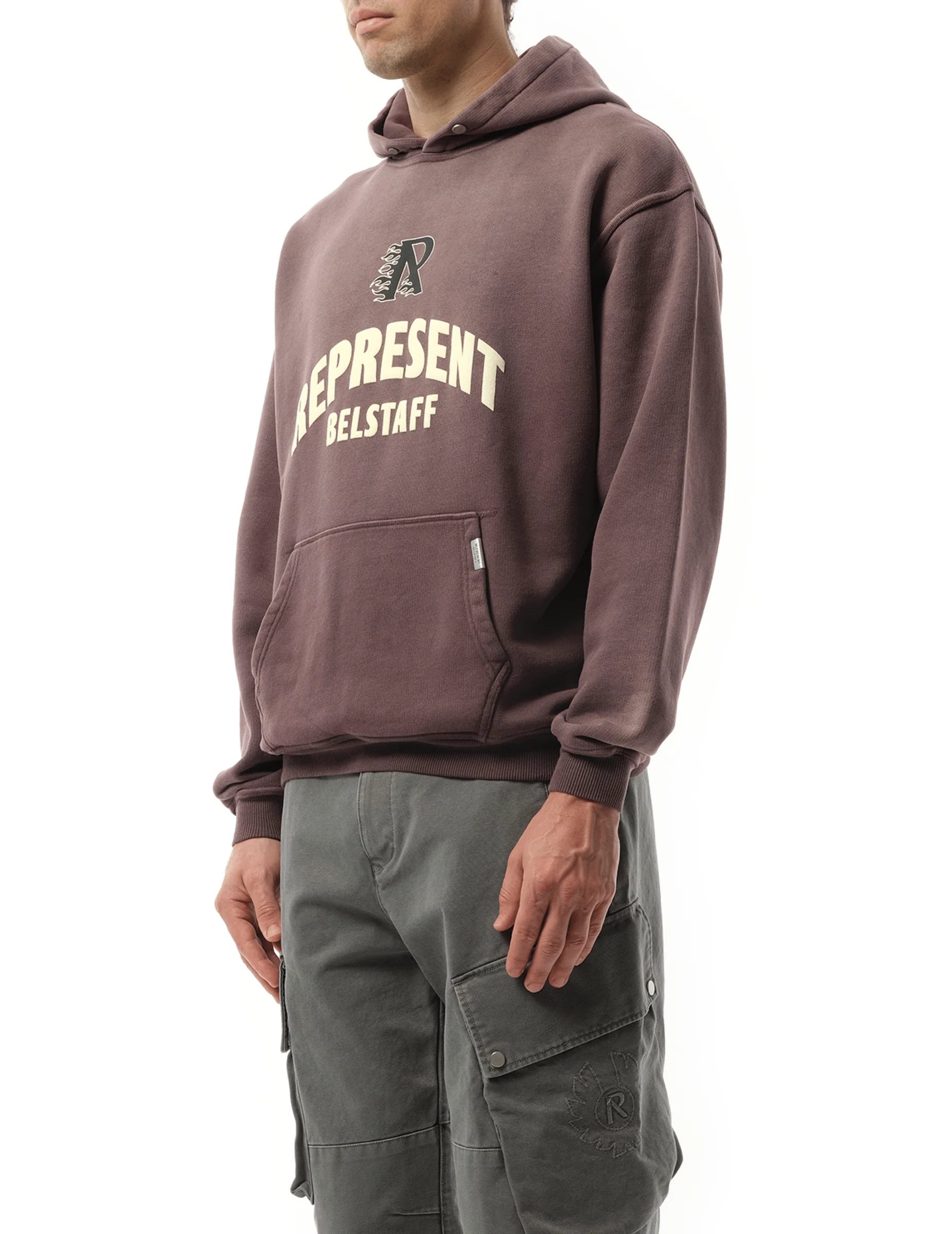 Represent X Belstaff Flame Phoenix Hoodie in Plum - Image 5