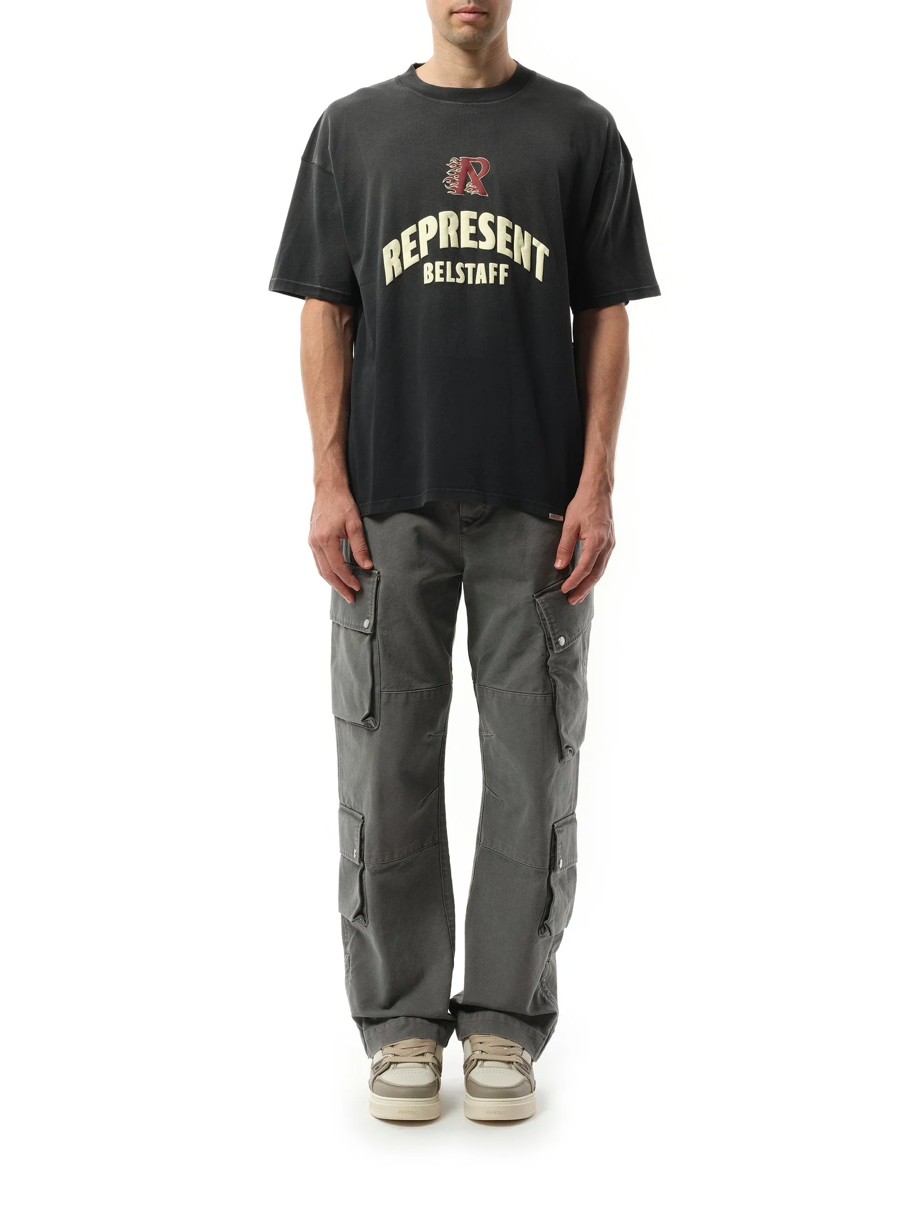 Represent X Belstaff Flame Phoenix T-Shirt in Shadow - Image 4