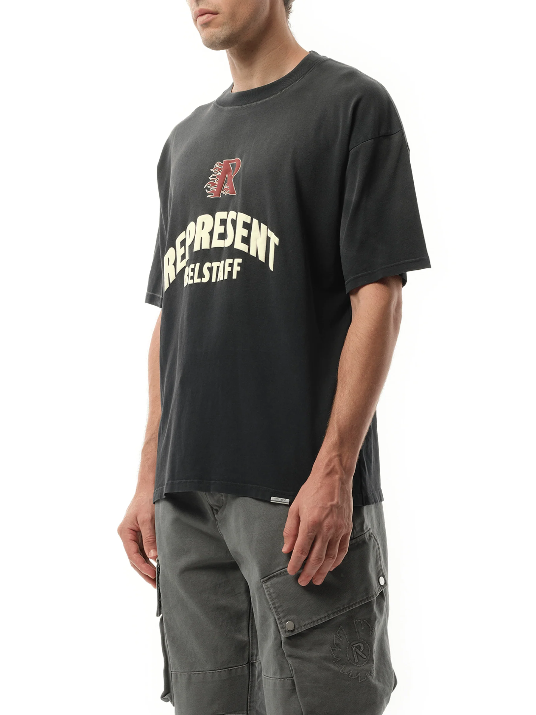 Represent X Belstaff Flame Phoenix T-Shirt in Shadow - Image 5