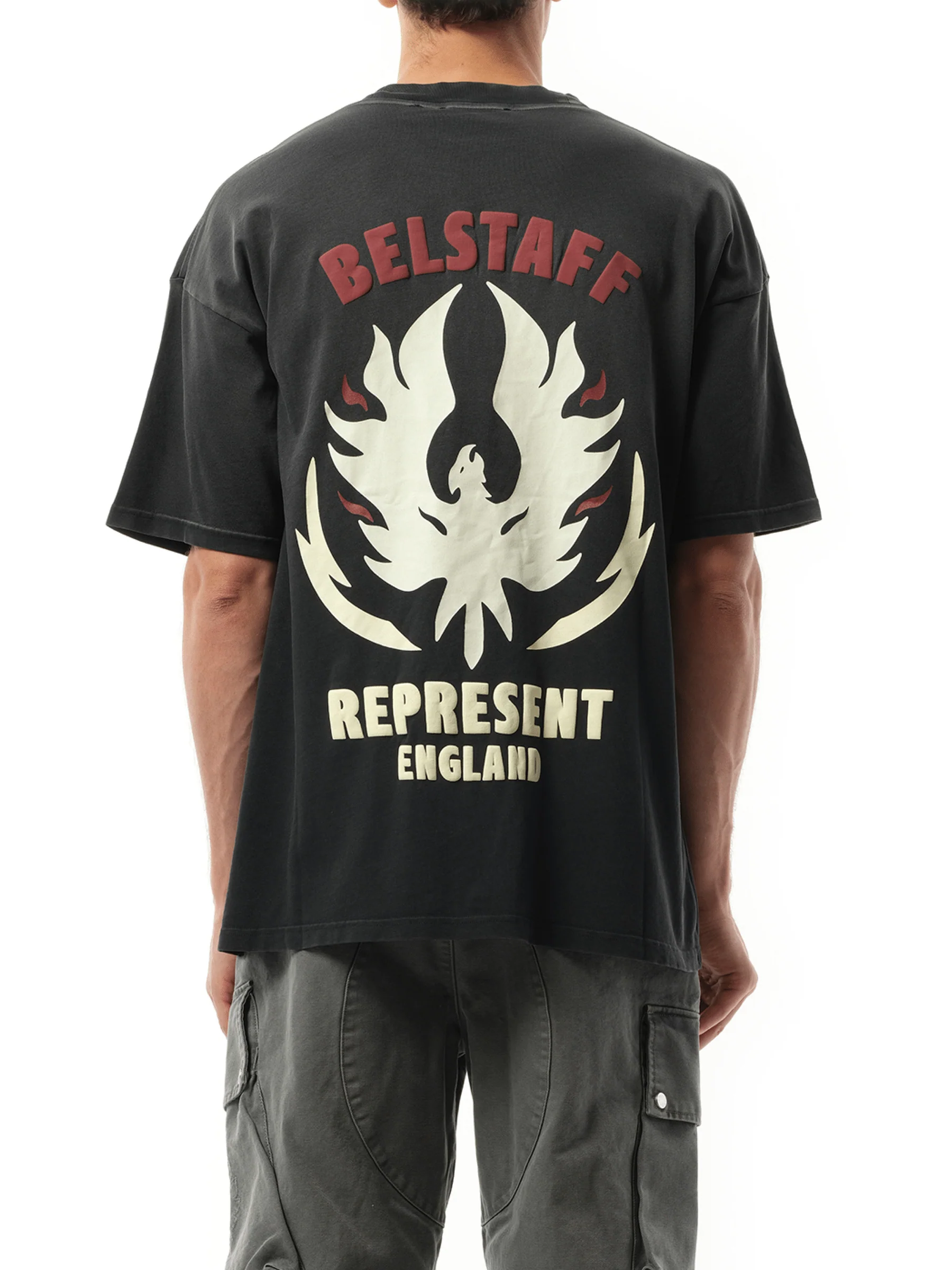 Represent X Belstaff Flame Phoenix T-Shirt in Shadow - Image 6