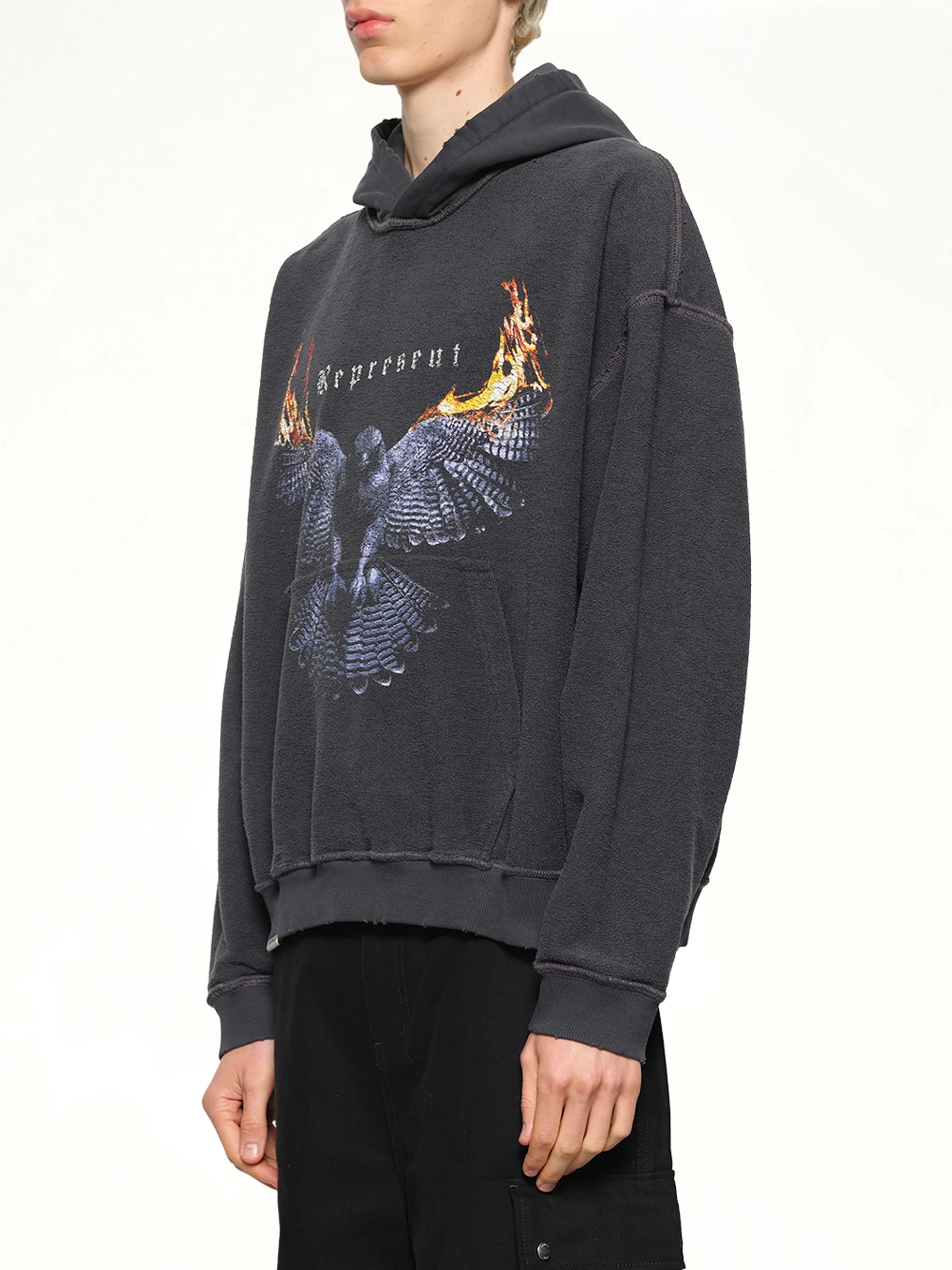 Reversible Living Legacy Falcon Hoodie in Sun Fade Grey - Image 10