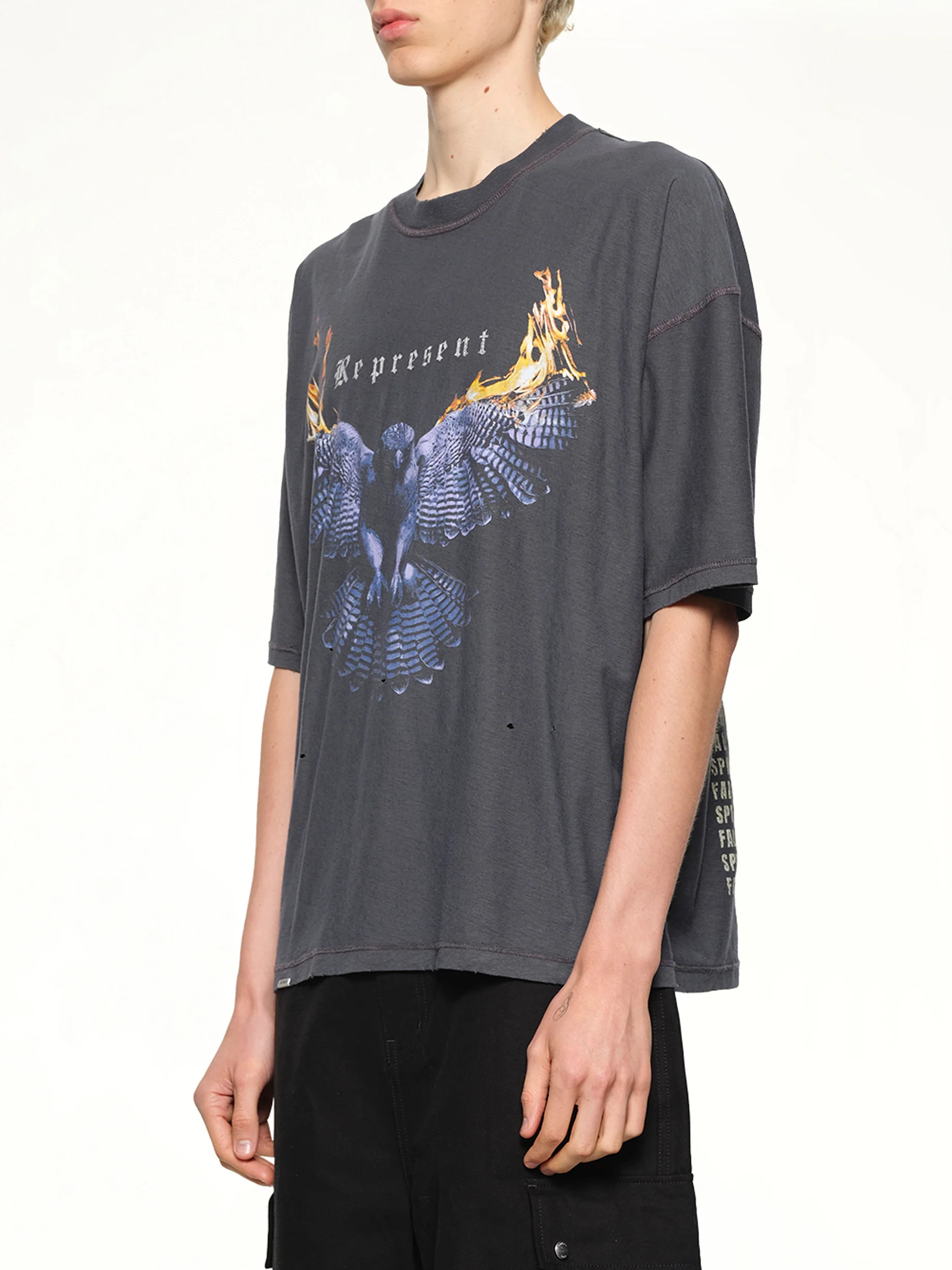 Reversible Living Legacy Falcon T-Shirt in Sun Fade Grey - Image 10