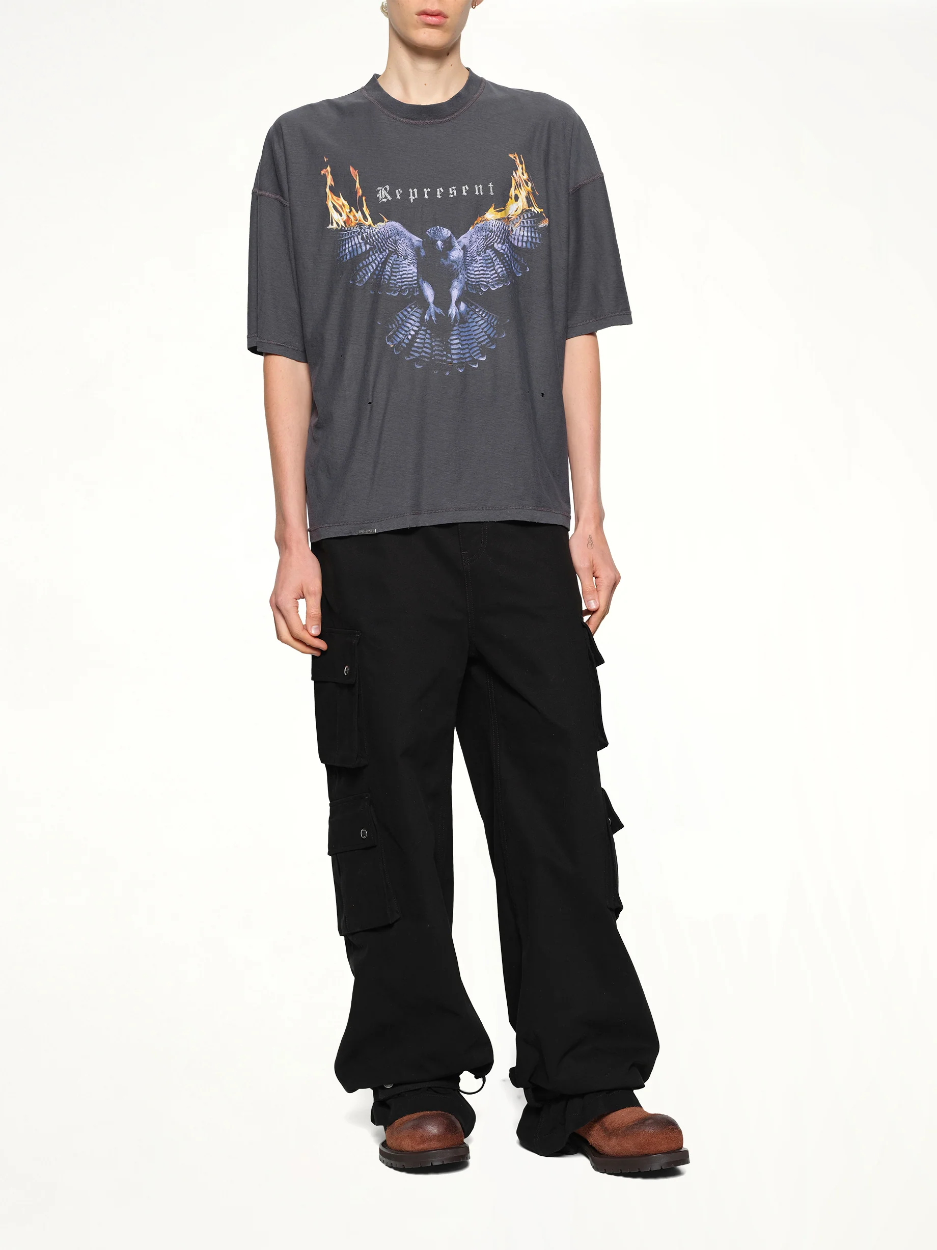 Reversible Living Legacy Falcon T-Shirt in Sun Fade Grey - Image 11