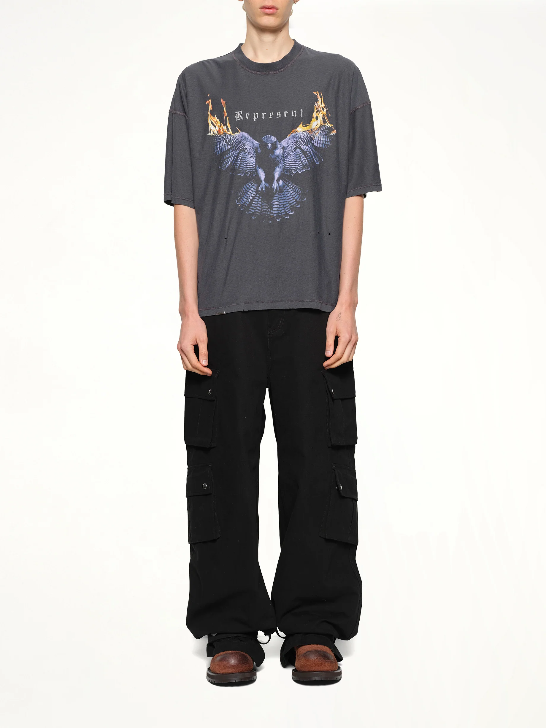 Reversible Living Legacy Falcon T-Shirt in Sun Fade Grey - Image 14