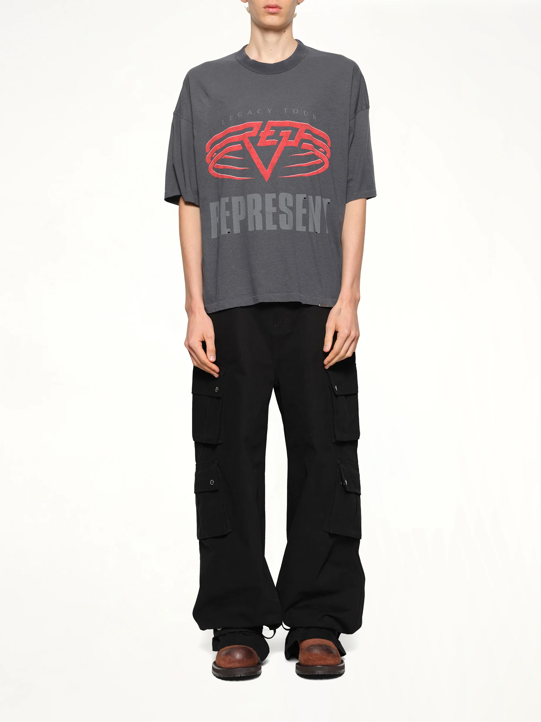 Reversible Living Legacy Falcon T-Shirt in Sun Fade Grey - Image 7