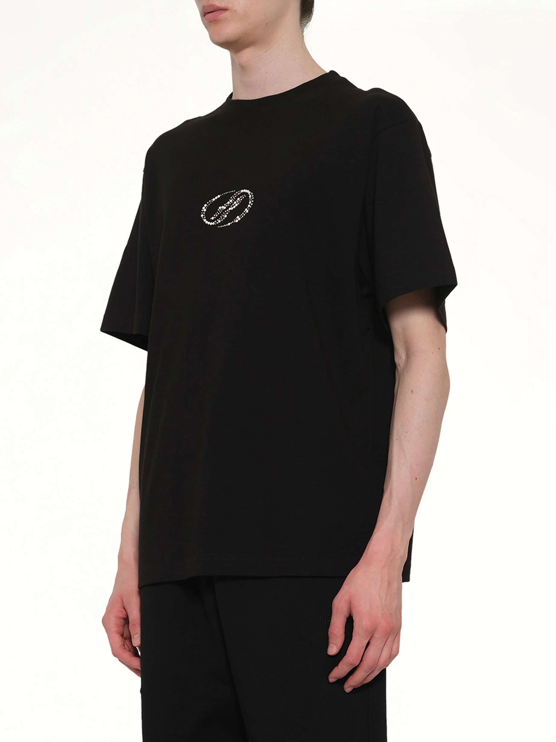 Rhinestone T-Shirt in Black - Image 3