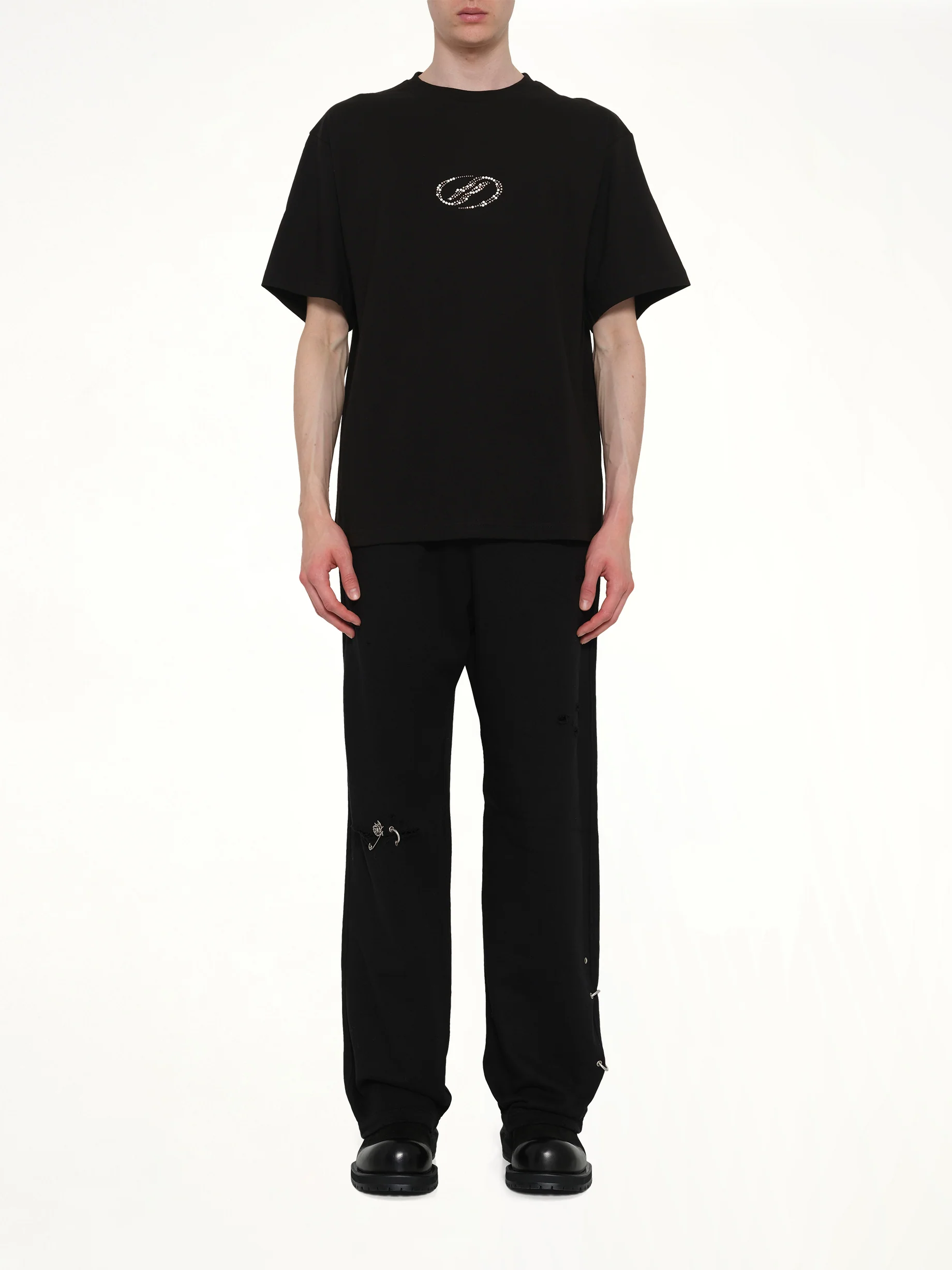 Rhinestone T-Shirt in Black - Image 7