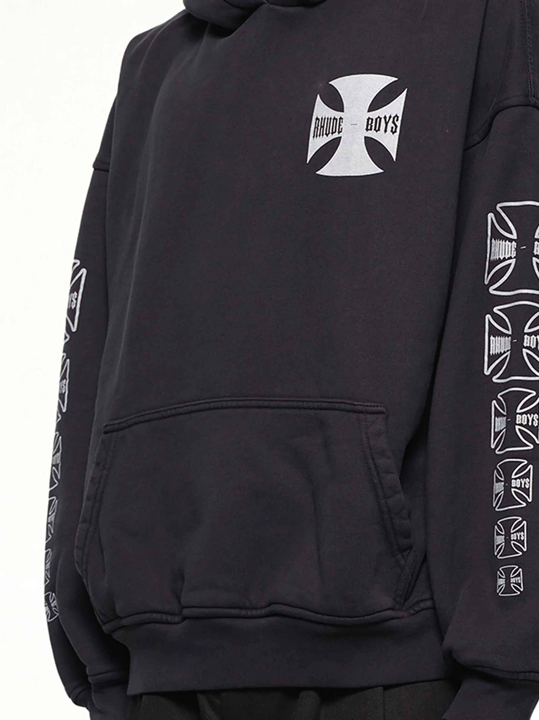Rhude Boys Hoodie in Vintage Black - Image 6