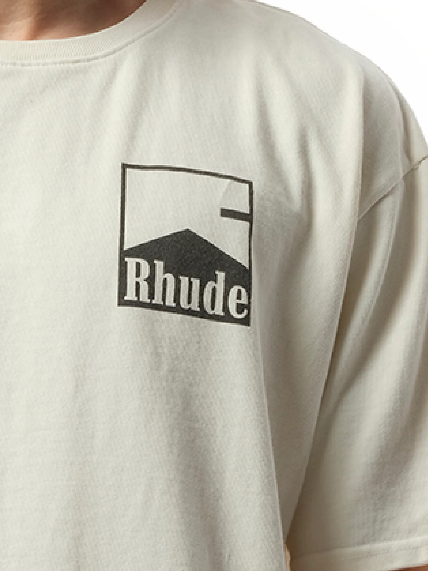 Rhude Chevron T-Shirt in Vintage White - Image 3
