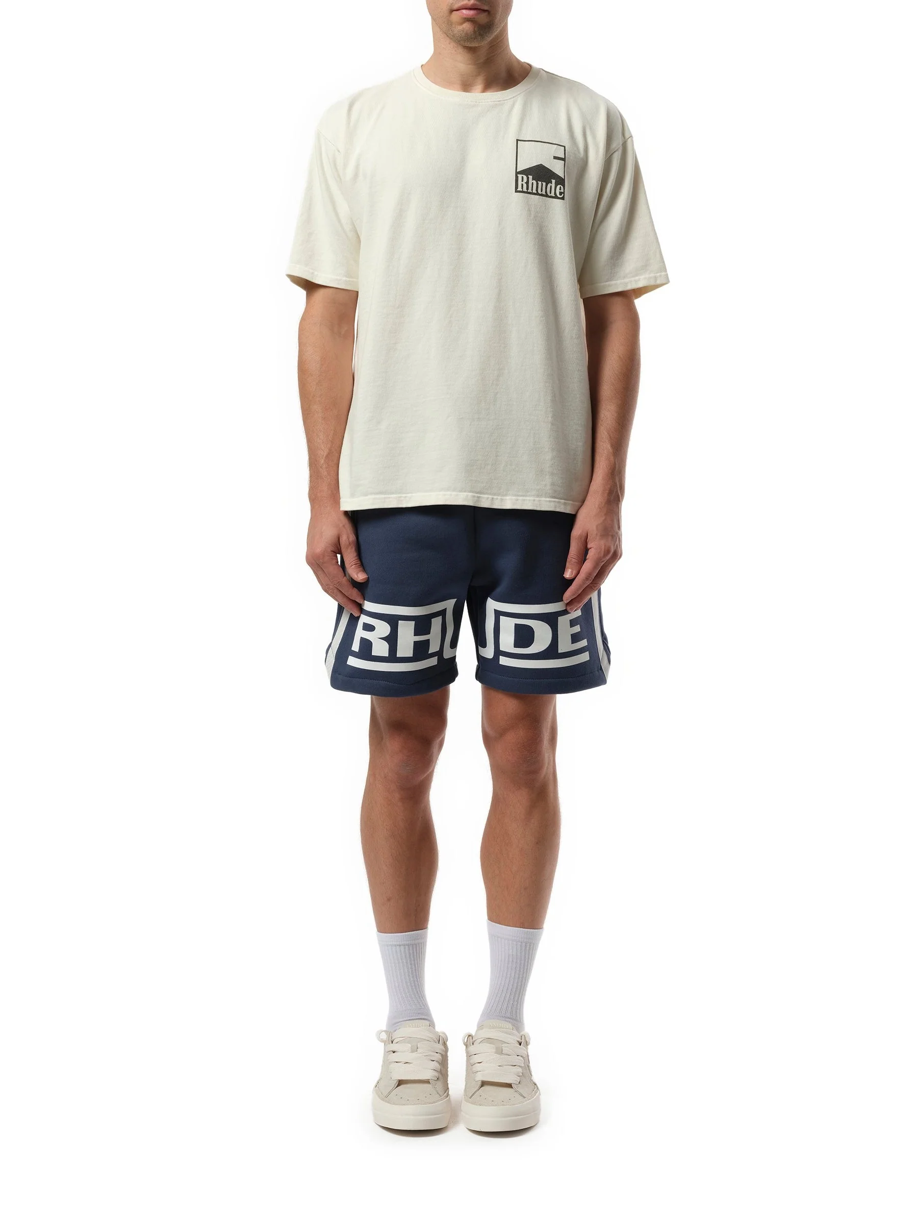 Rhude Chevron T-Shirt in Vintage White - Image 4