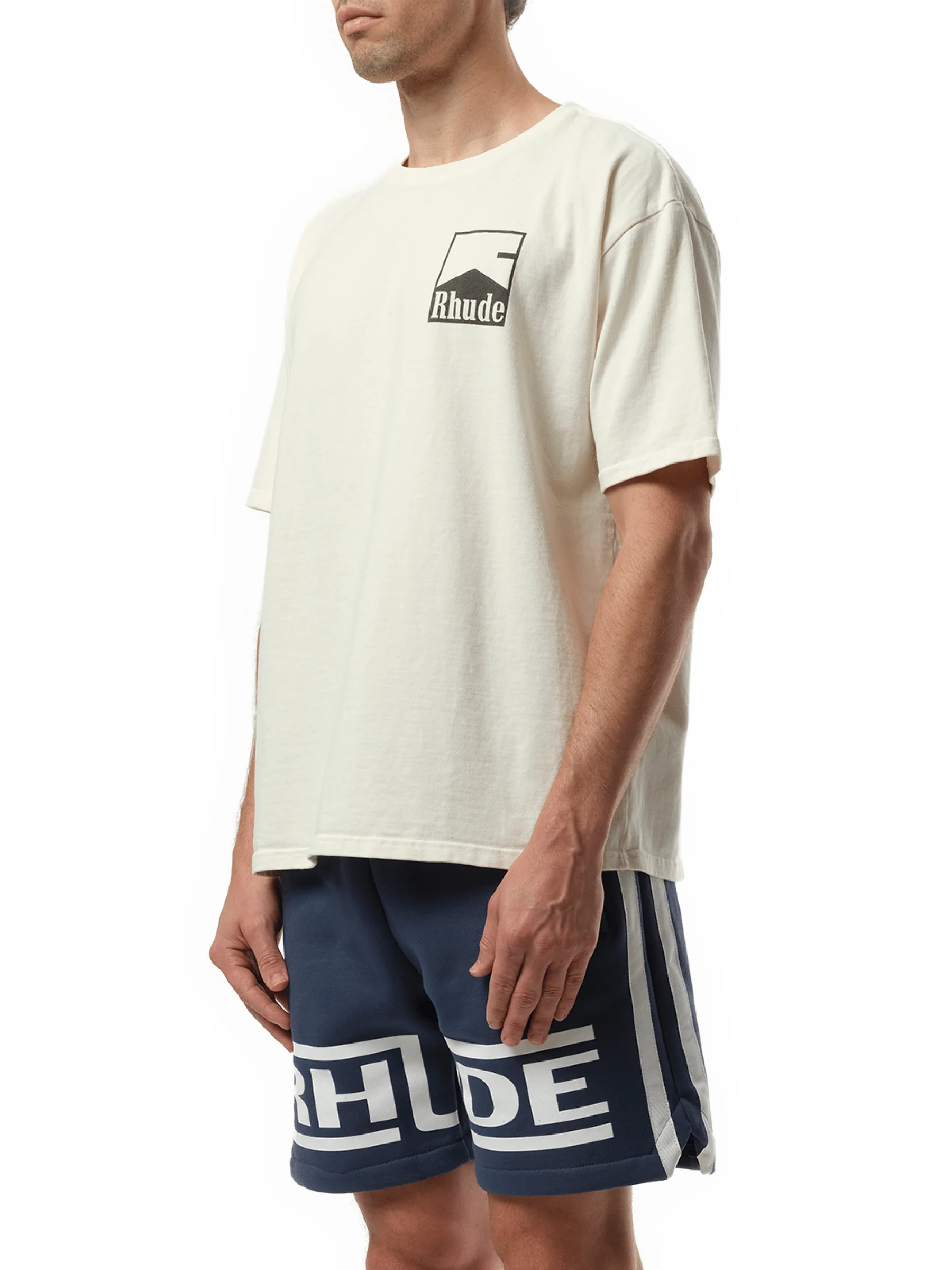 Rhude Chevron T-Shirt in Vintage White - Image 5