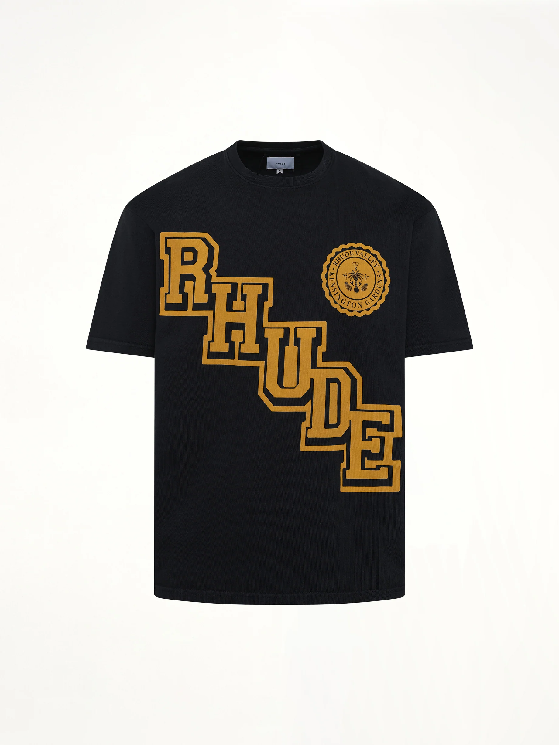 Rhude Collegiate Crest T-Shirt in Vintage Black - Image 2