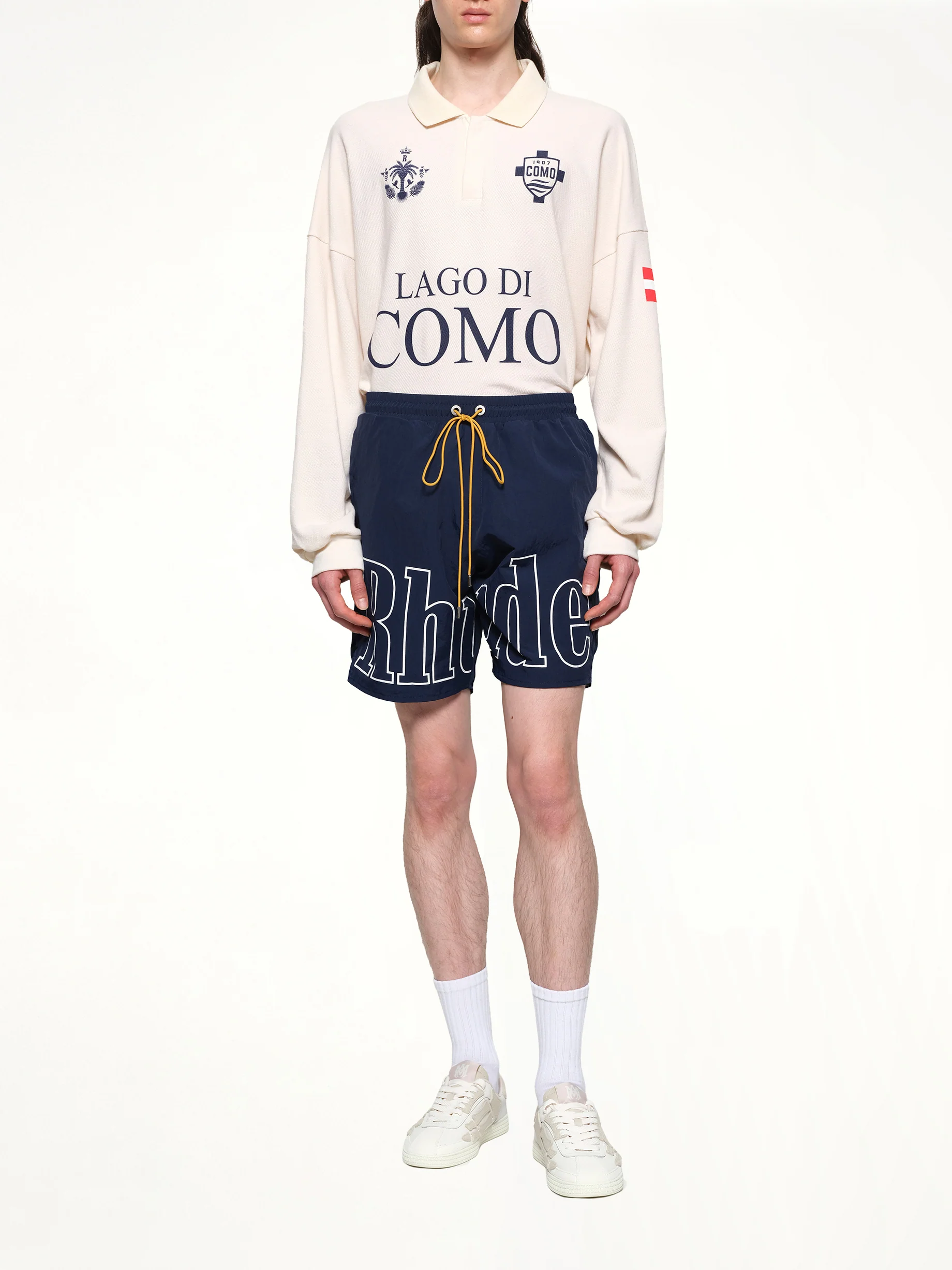 Rhude Logo Shorts in Navy - Image 4