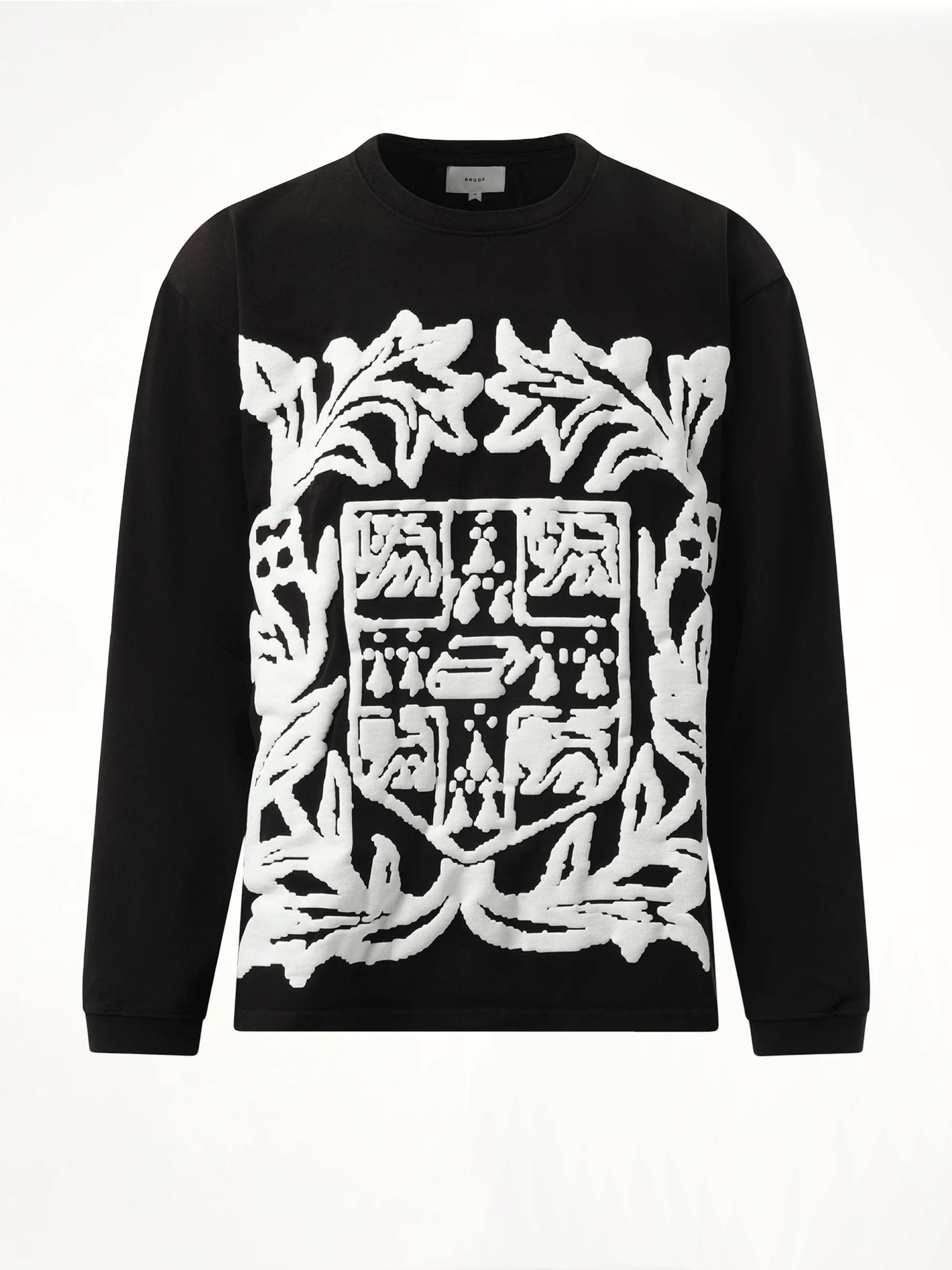 Rhude Long Sleeve T-Shirt in White/Black - Image 2
