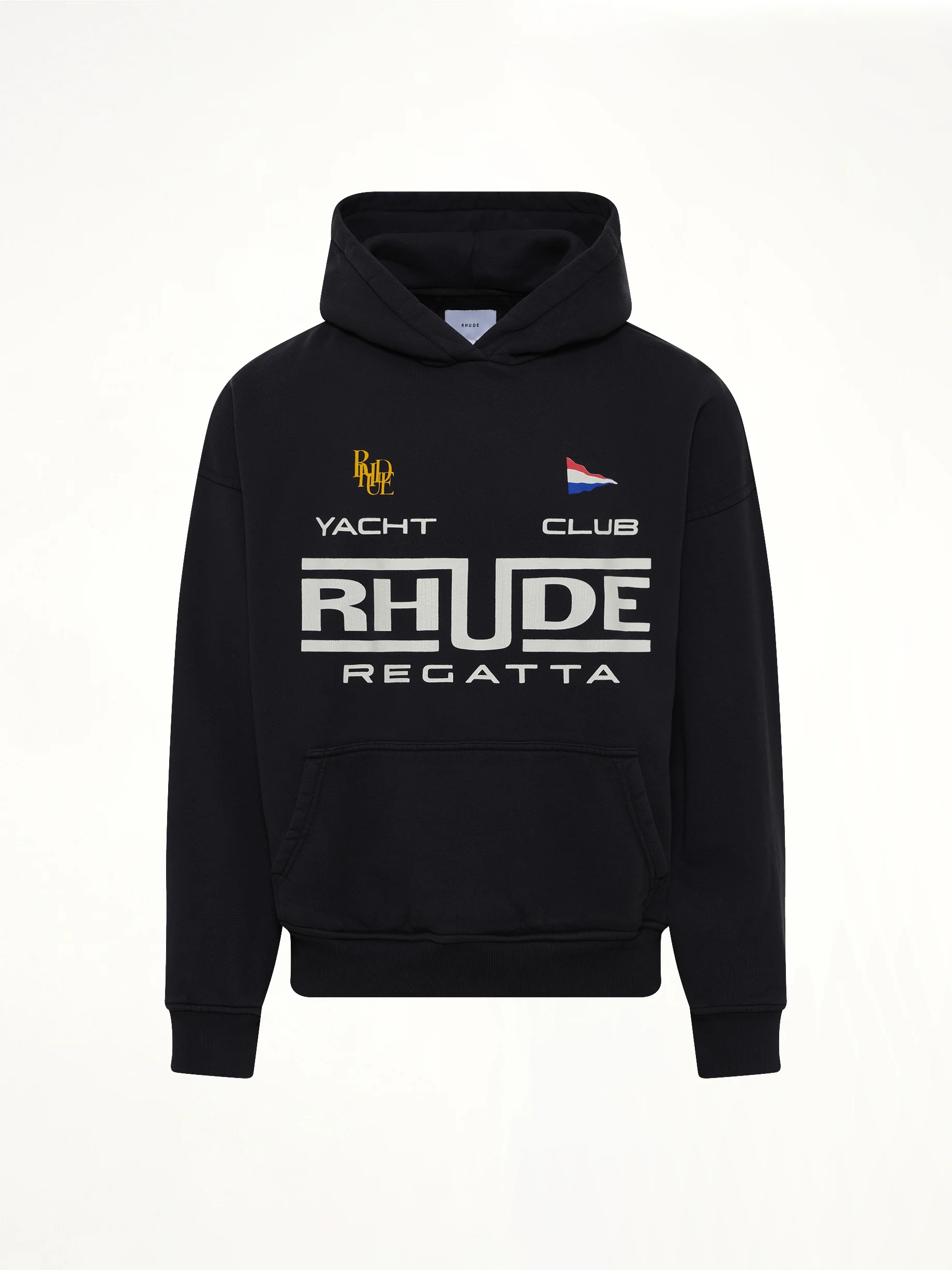 Rhude Regatta Club Hoodie in Vintage Black/White - Image 2