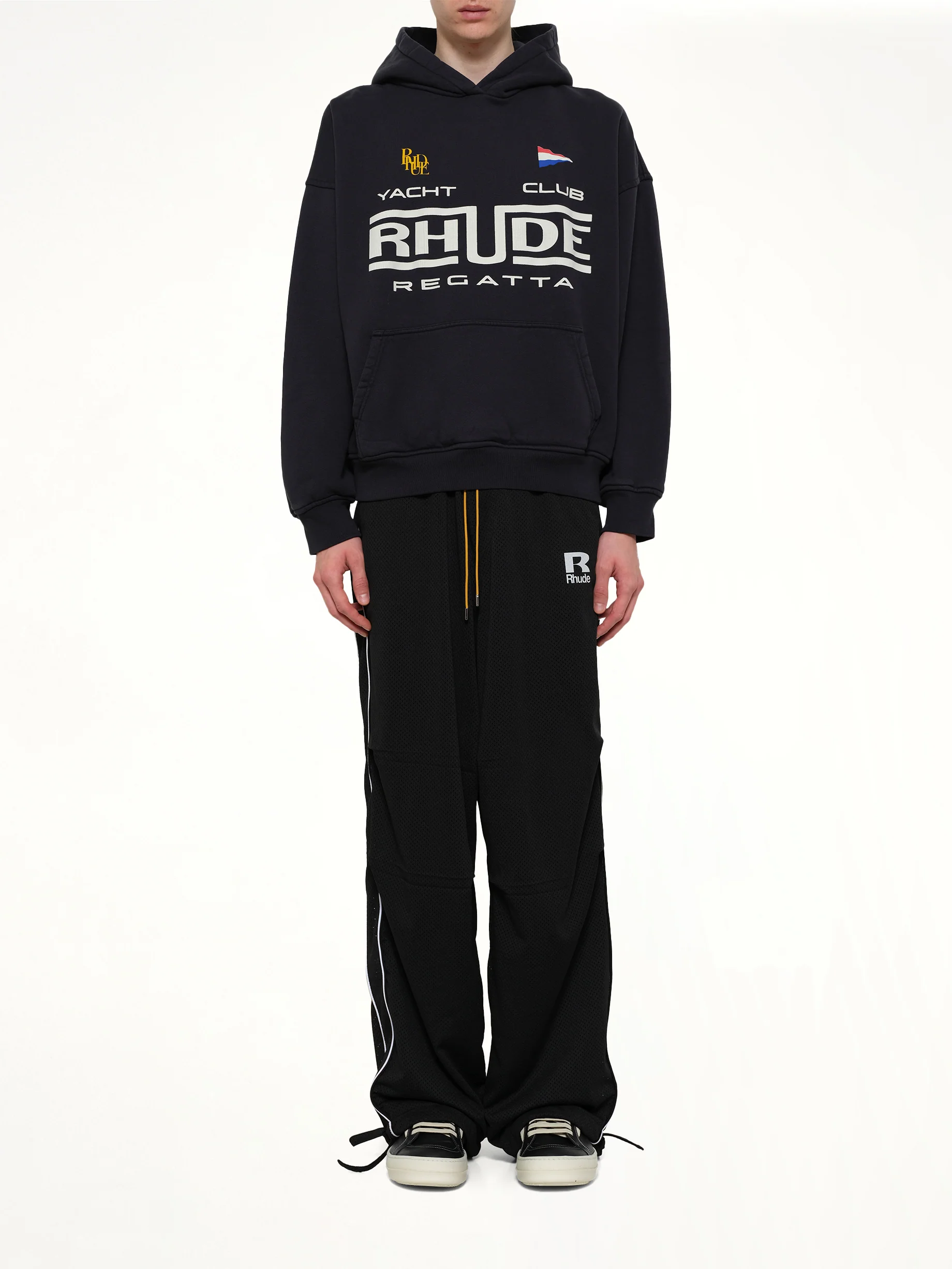 Rhude Regatta Club Hoodie in Vintage Black/White - Image 7