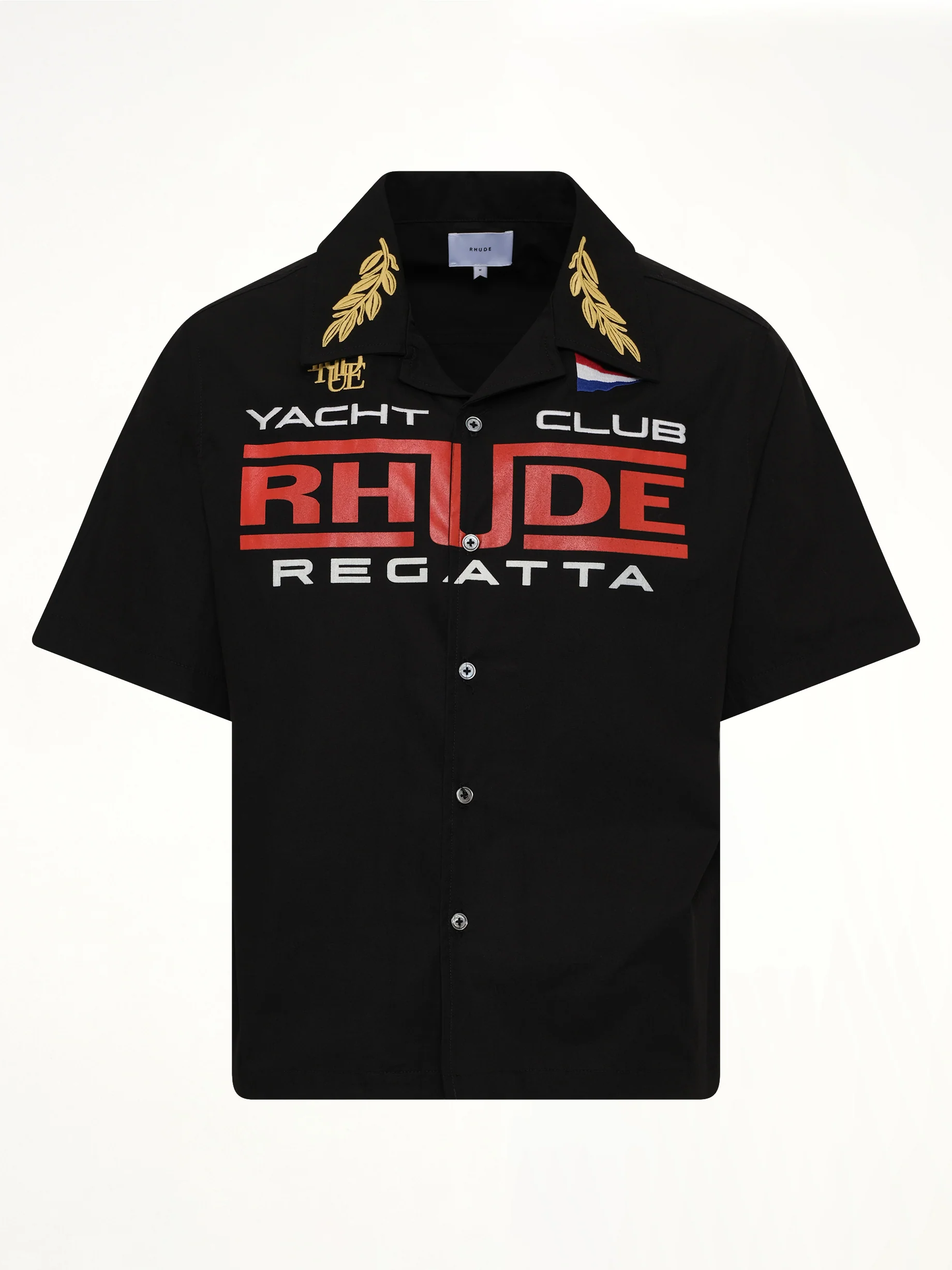 Rhude Regatta Club Shirt in Black/White/Red - Image 2