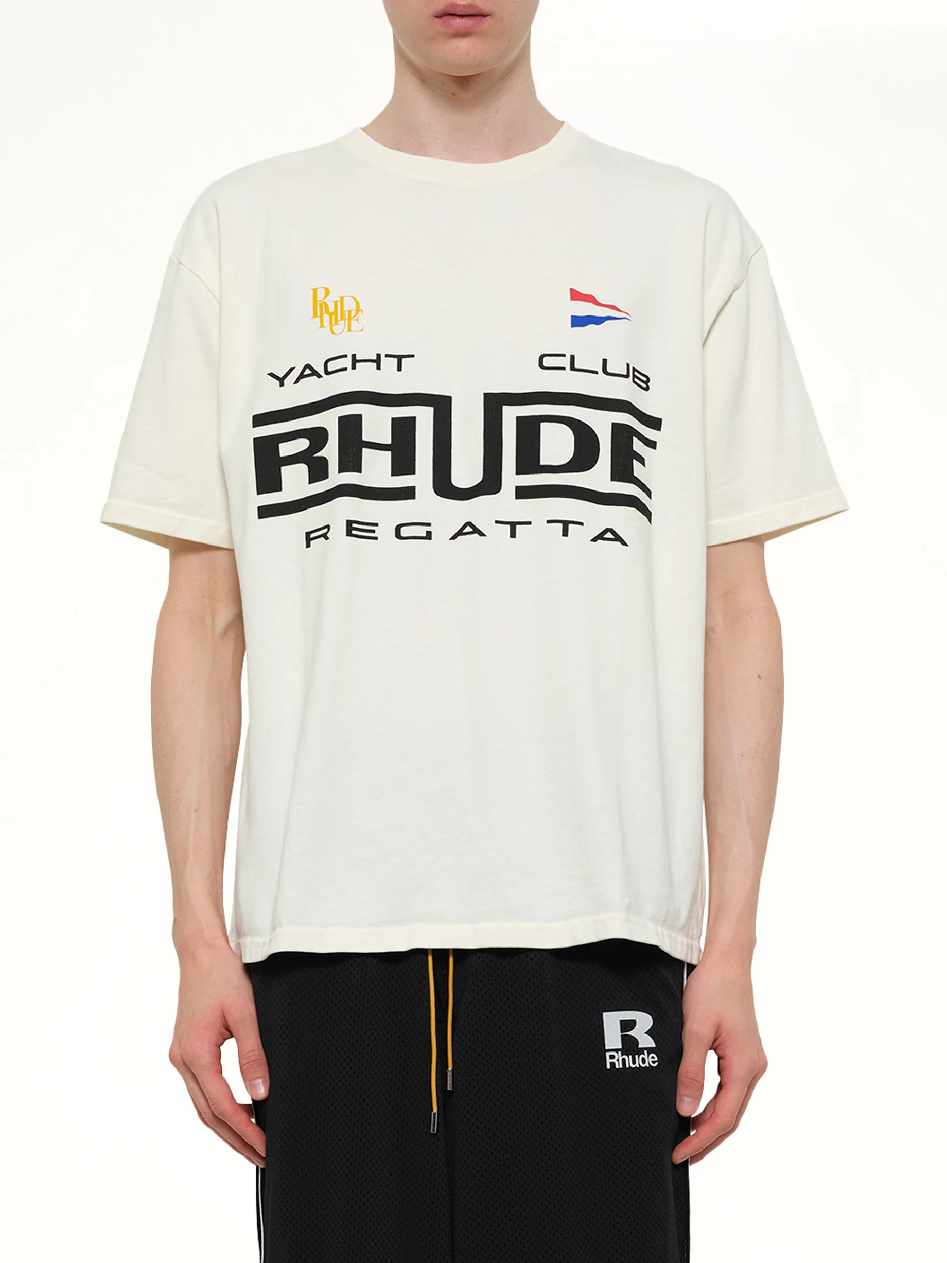 Rhude Regatta Club T-Shirt in Vintage White/Black