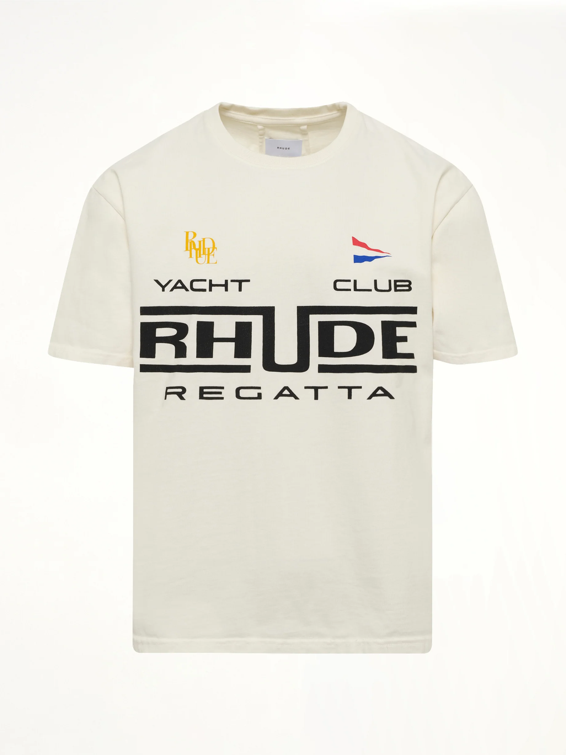 Rhude Regatta Club T-Shirt in Vintage White/Black - Image 2