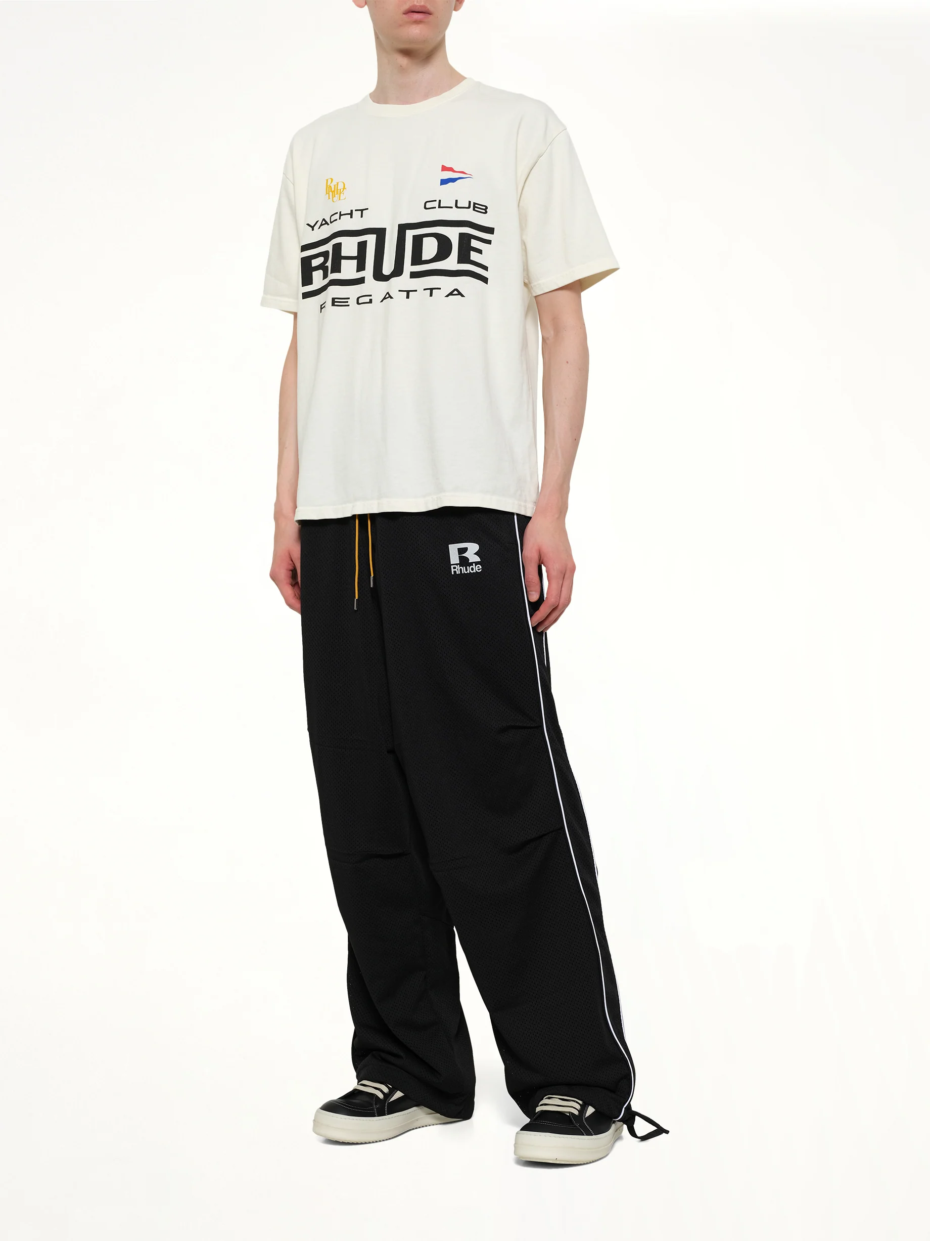 Rhude Regatta Club T-Shirt in Vintage White/Black - Image 4