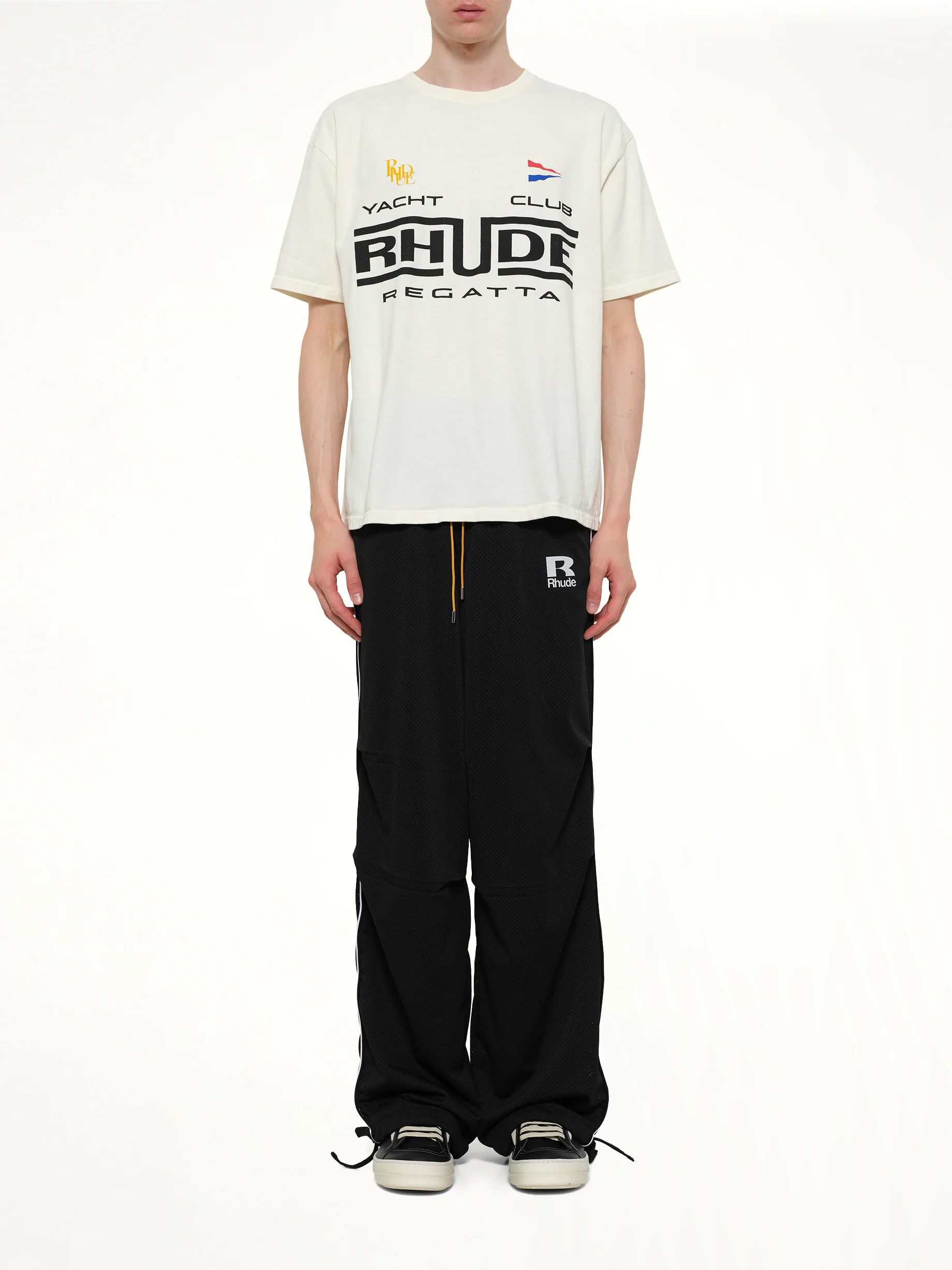 Rhude Regatta Club T-Shirt in Vintage White/Black - Image 7