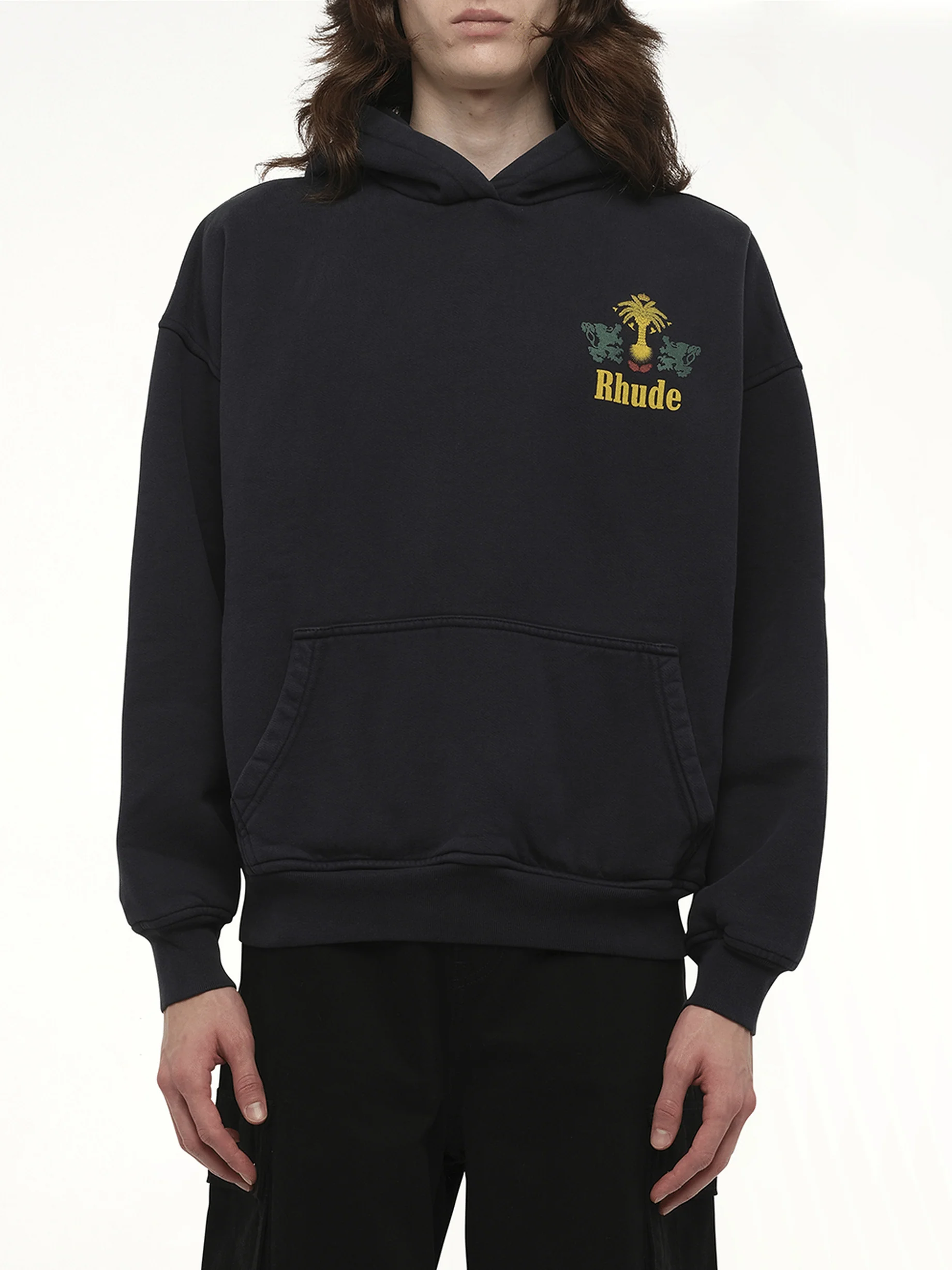 Rhude Tabaco Hoodie in Vintage Black