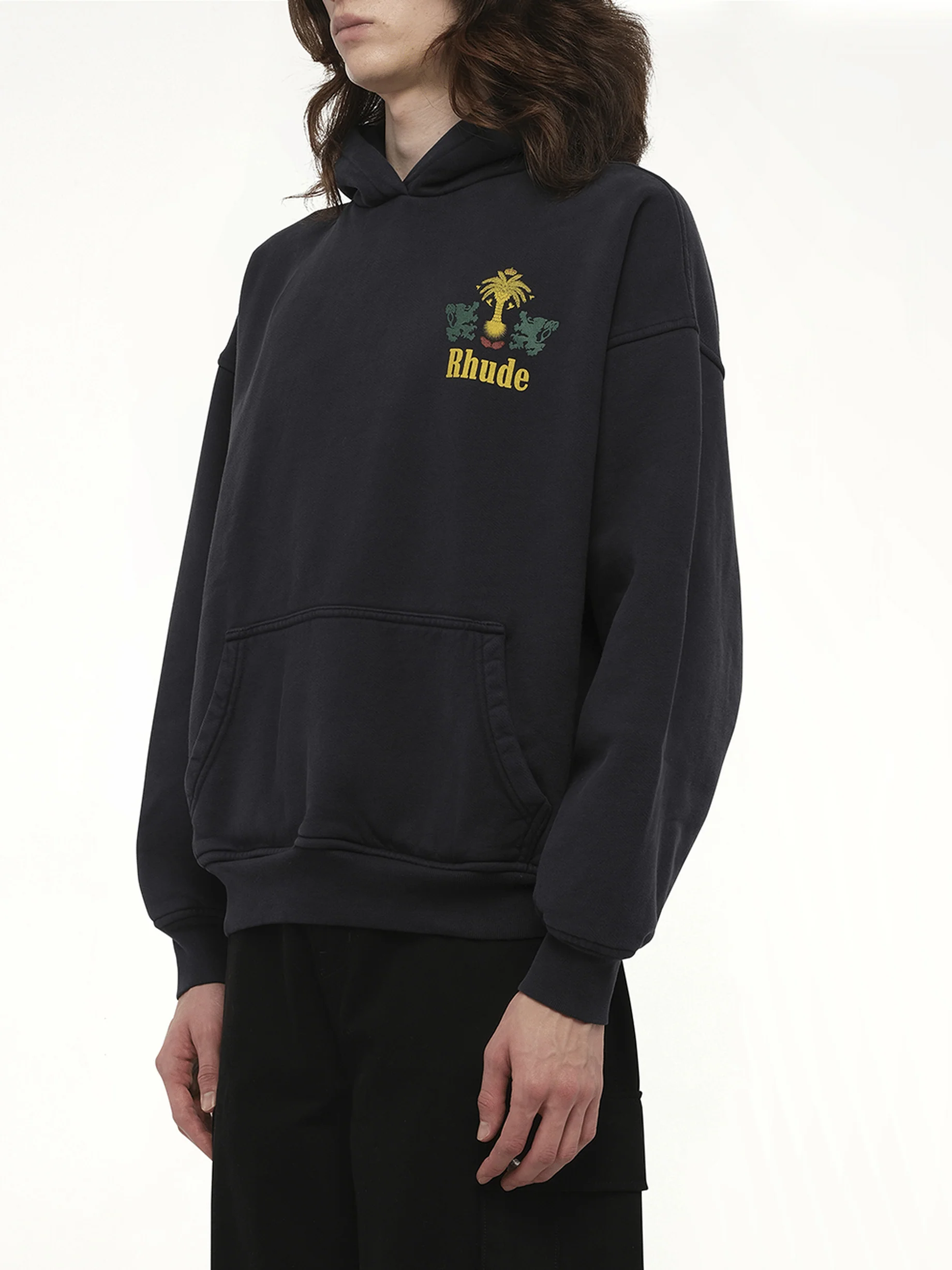 Rhude Tabaco Hoodie in Vintage Black - Image 5