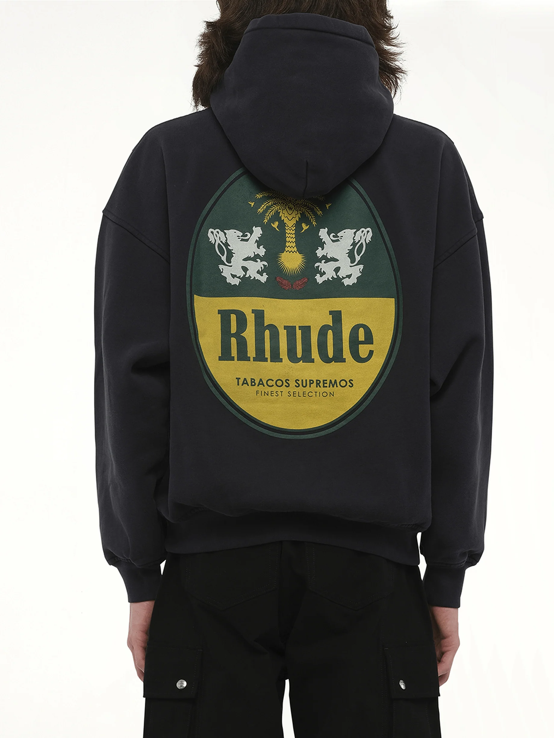 Rhude Tabaco Hoodie in Vintage Black - Image 6