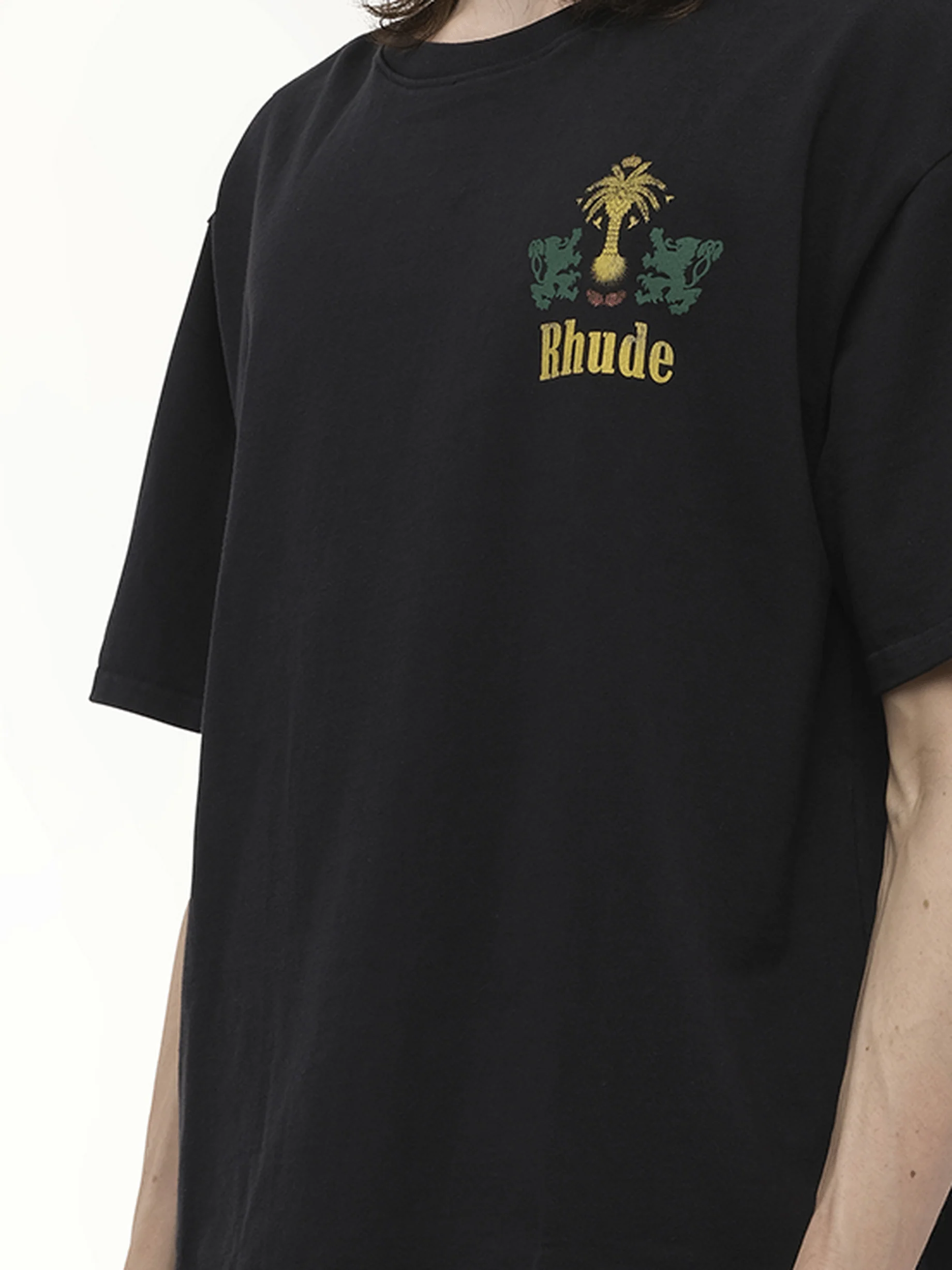Rhude Tabaco T-Shirt in Vintage Black - Image 3