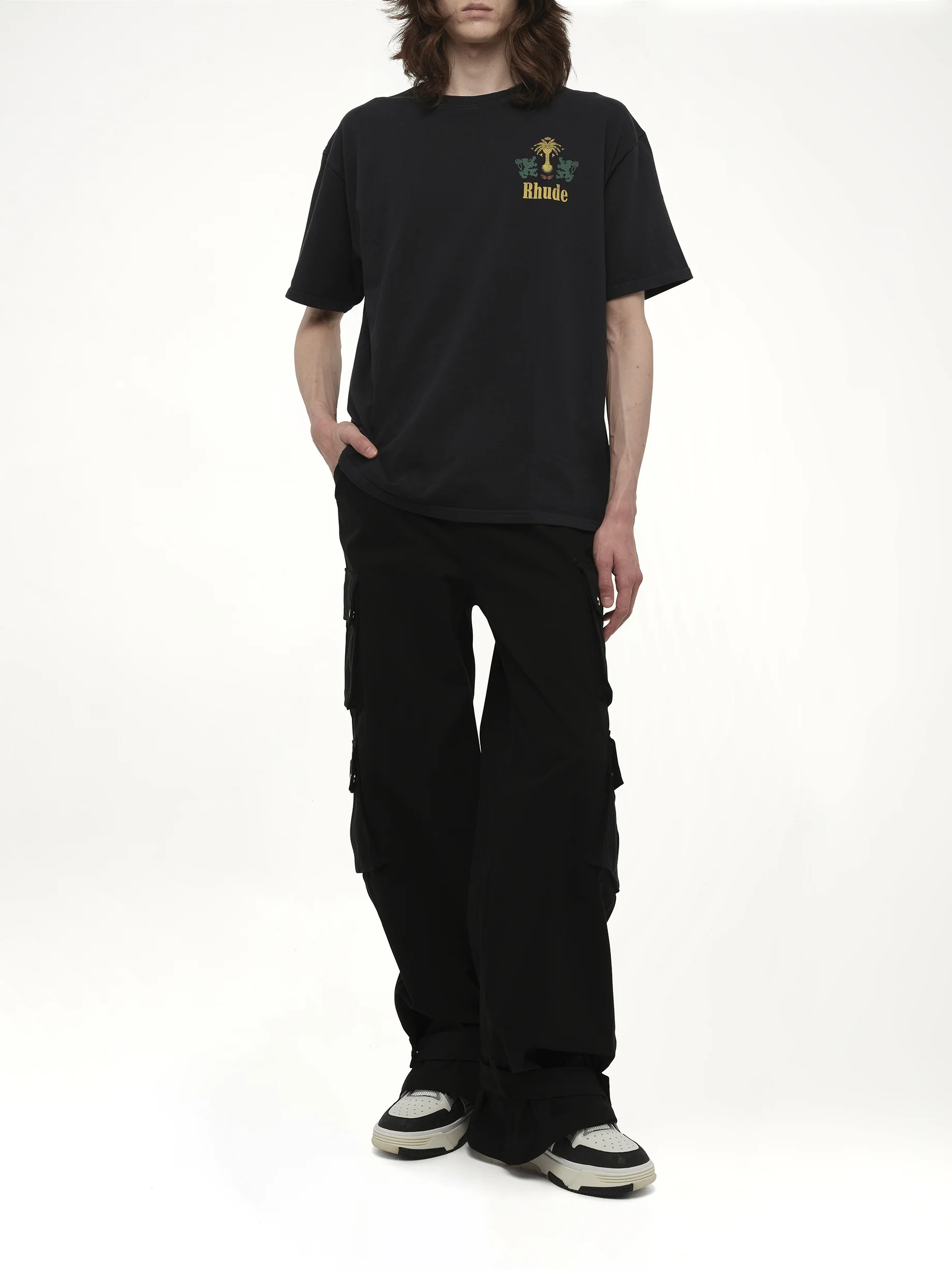 Rhude Tabaco T-Shirt in Vintage Black - Image 4
