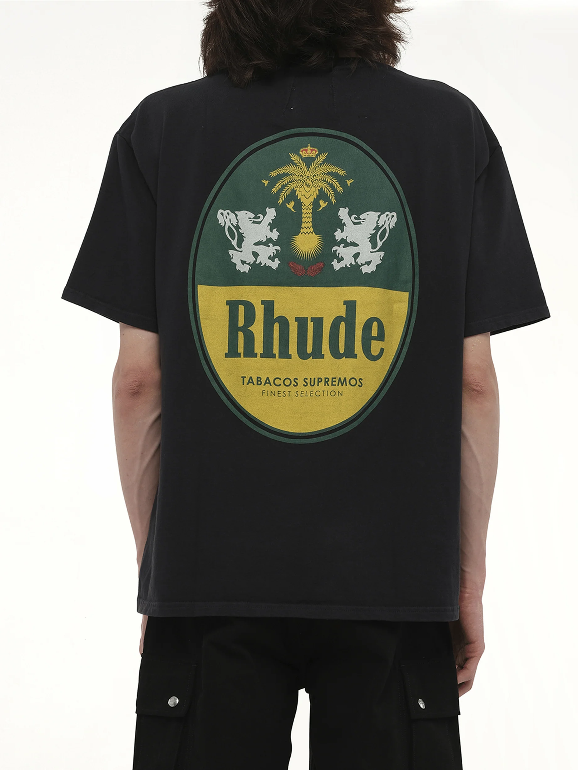 Rhude Tabaco T-Shirt in Vintage Black - Image 6