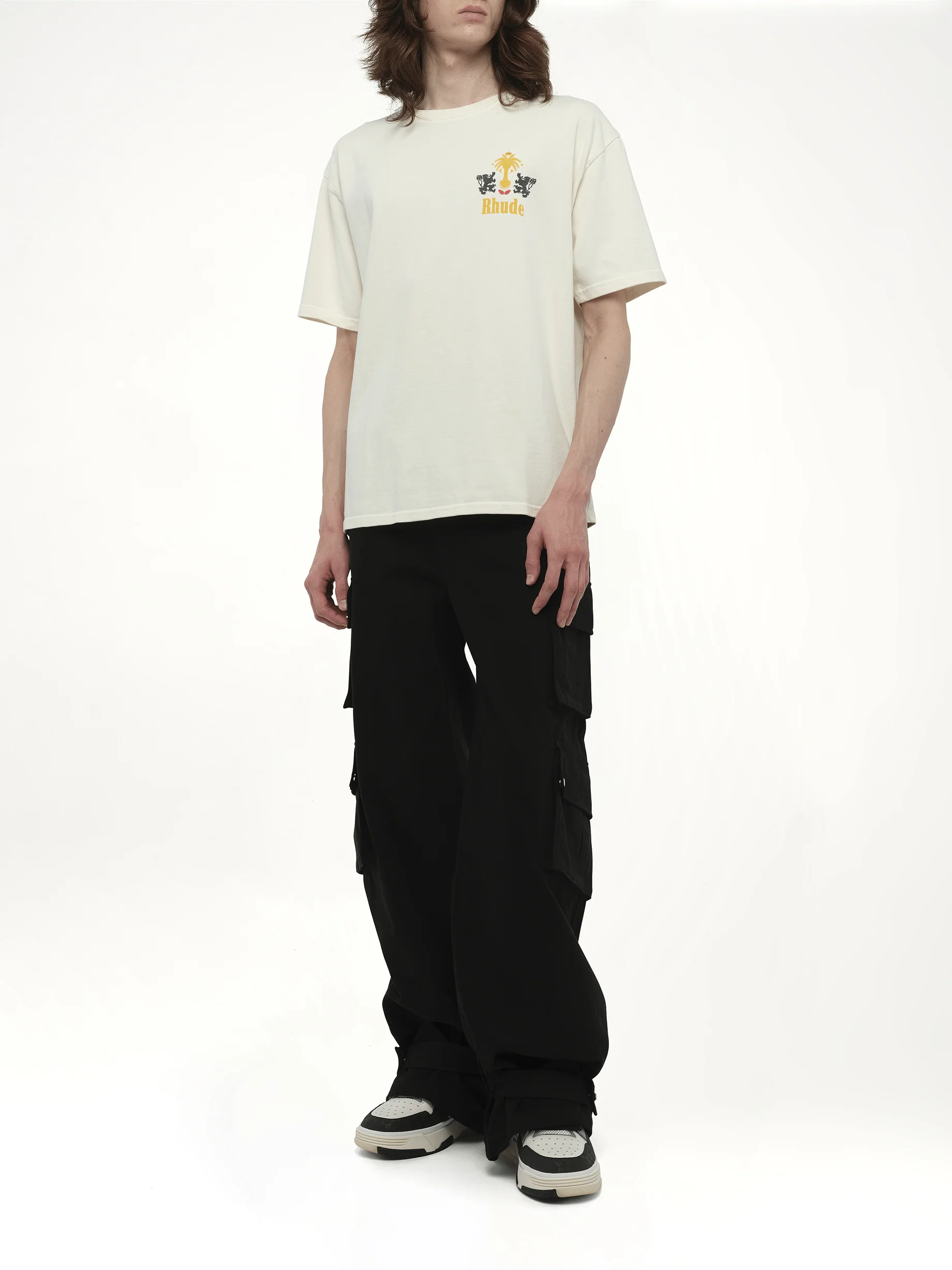 Rhude Tabaco T-Shirt in Vintage White - Image 4
