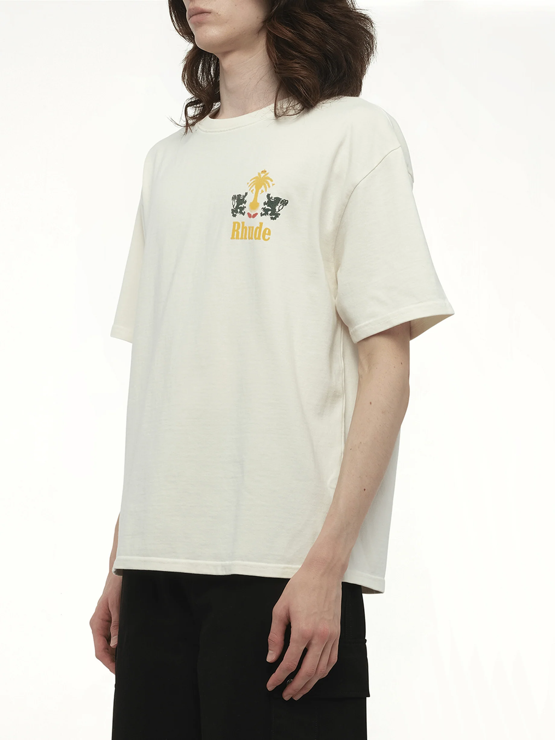 Rhude Tabaco T-Shirt in Vintage White - Image 5