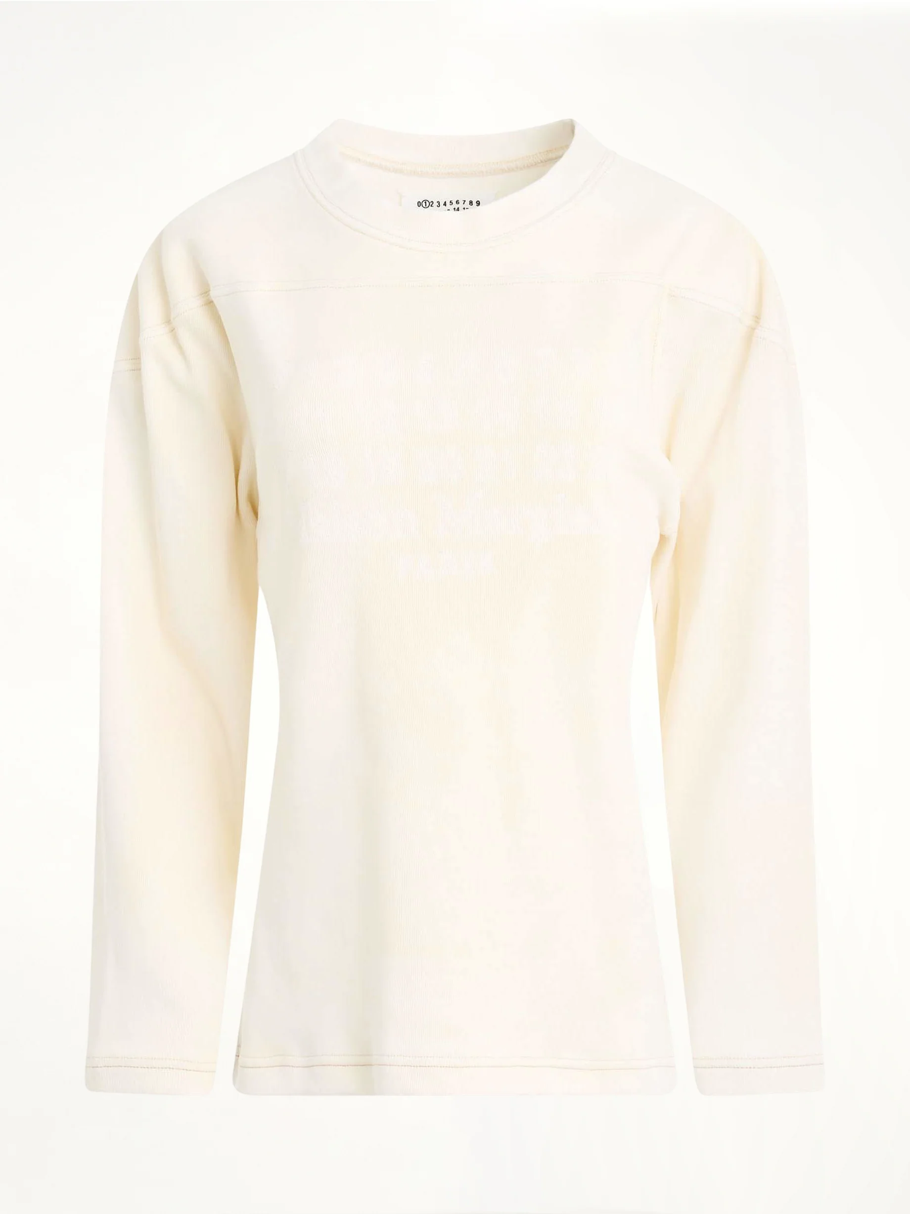 Rib Cotton Logo Sweatshirt in Off White