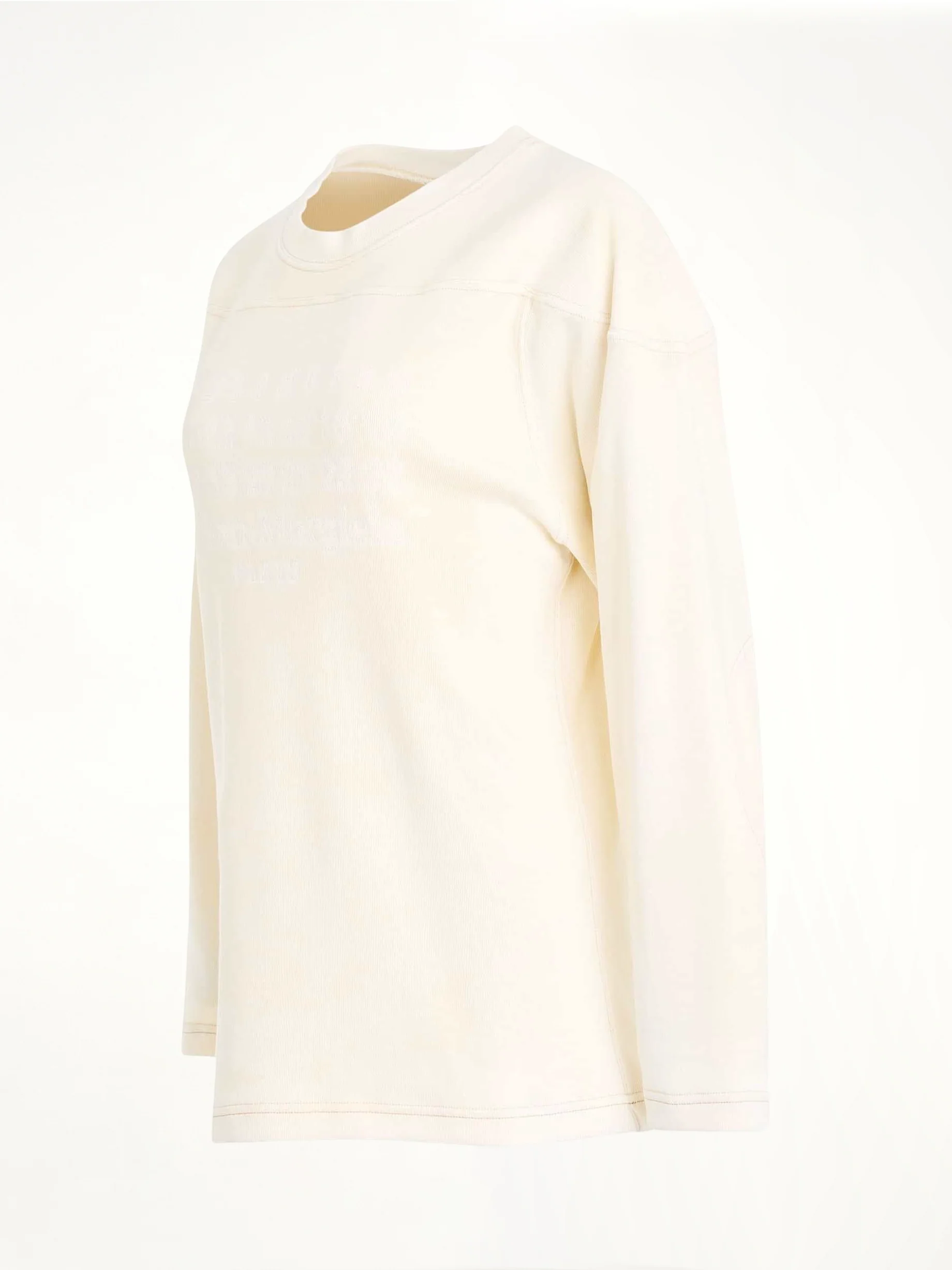 Rib Cotton Logo Sweatshirt in Off White - Image 2