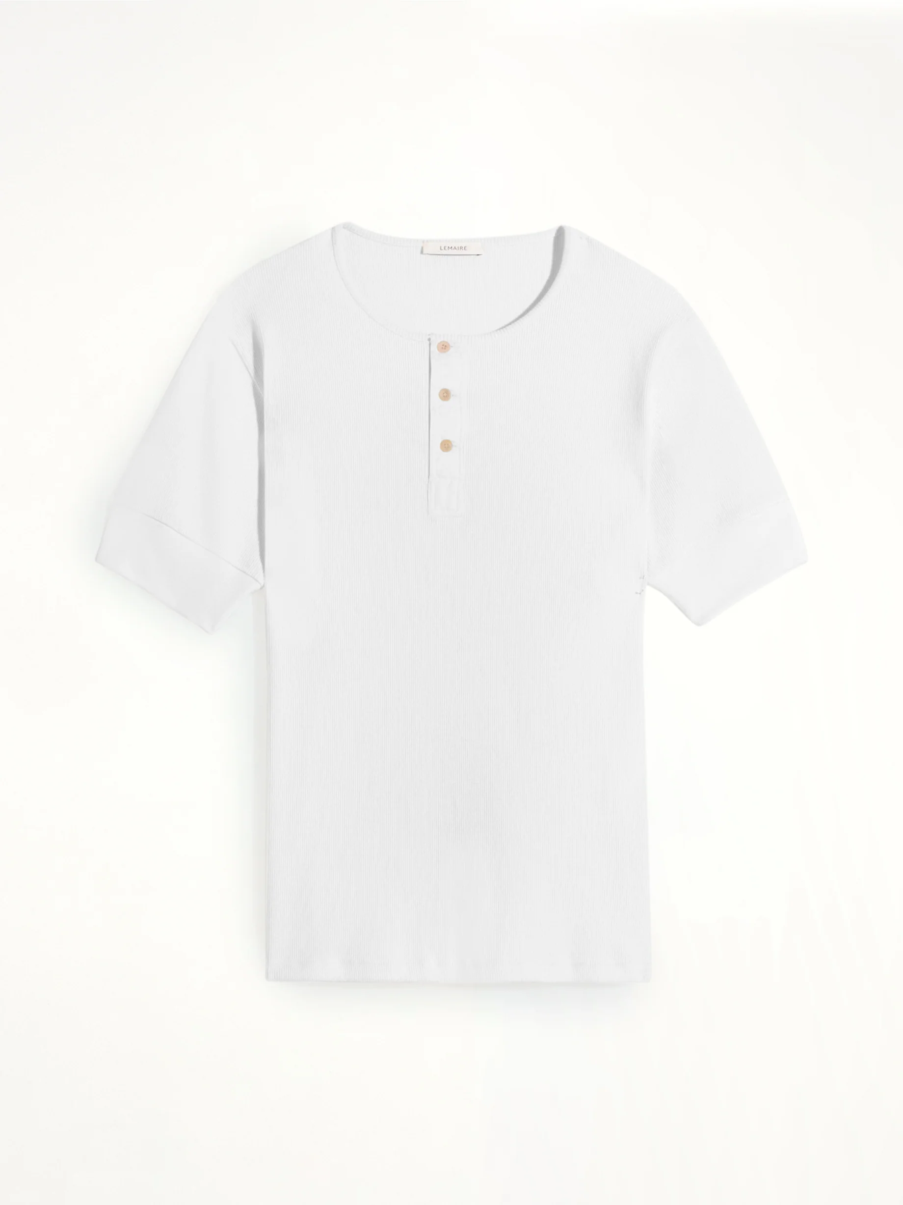 Rib Henley Top in Milk - Image 2