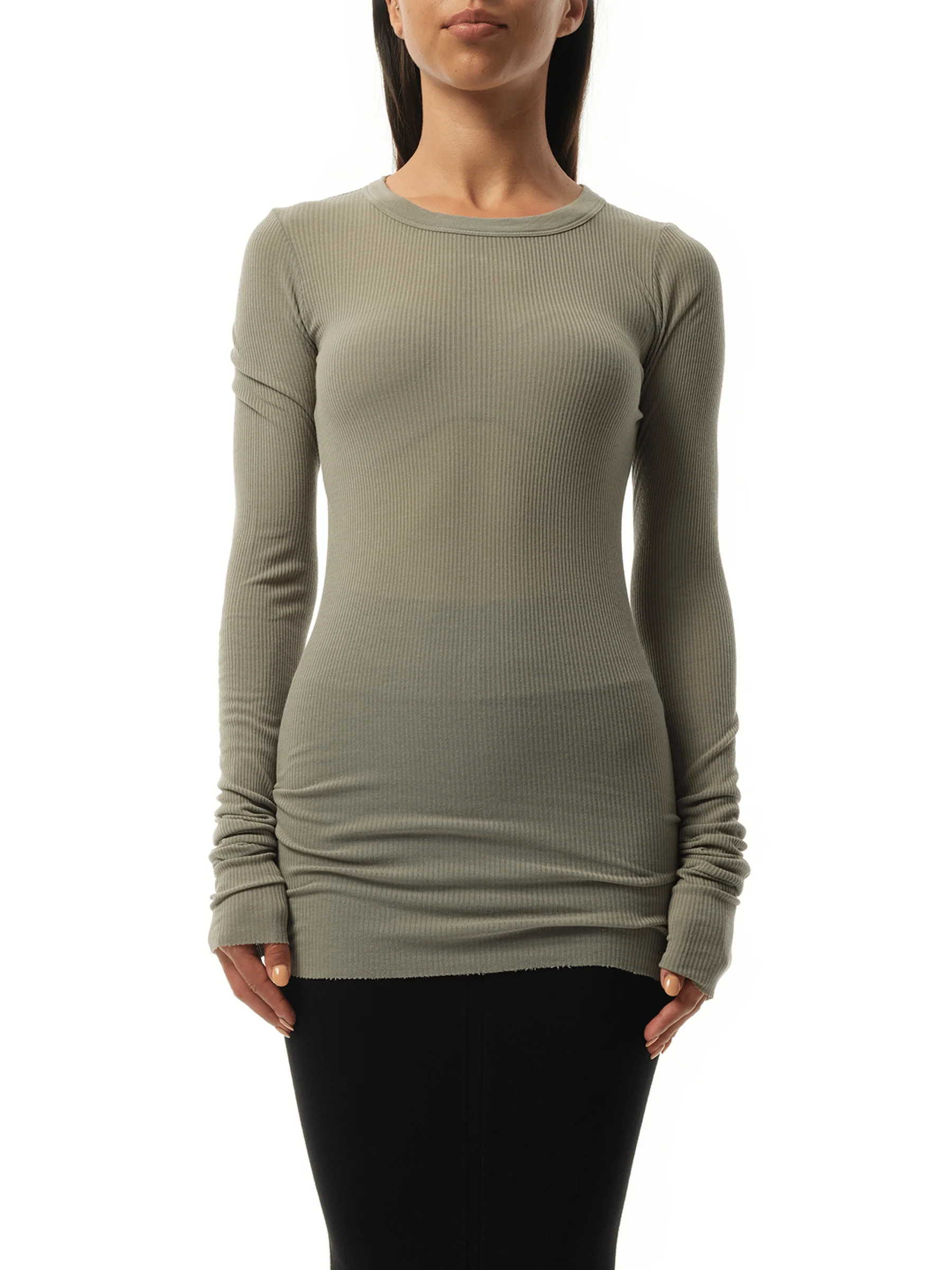 Rib Long Sleeve T-Shirt in Celadon