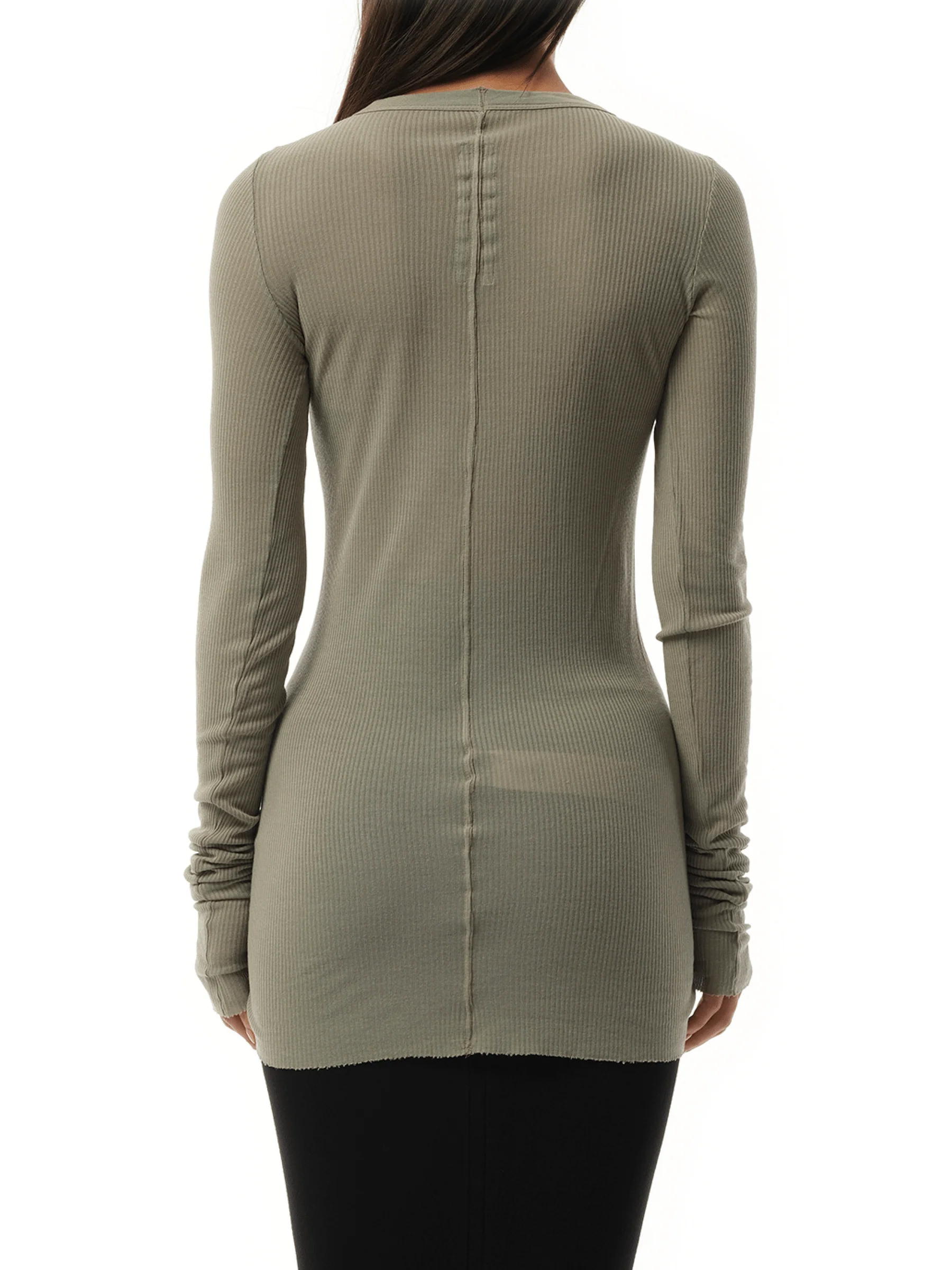Rib Long Sleeve T-Shirt in Celadon - Image 6