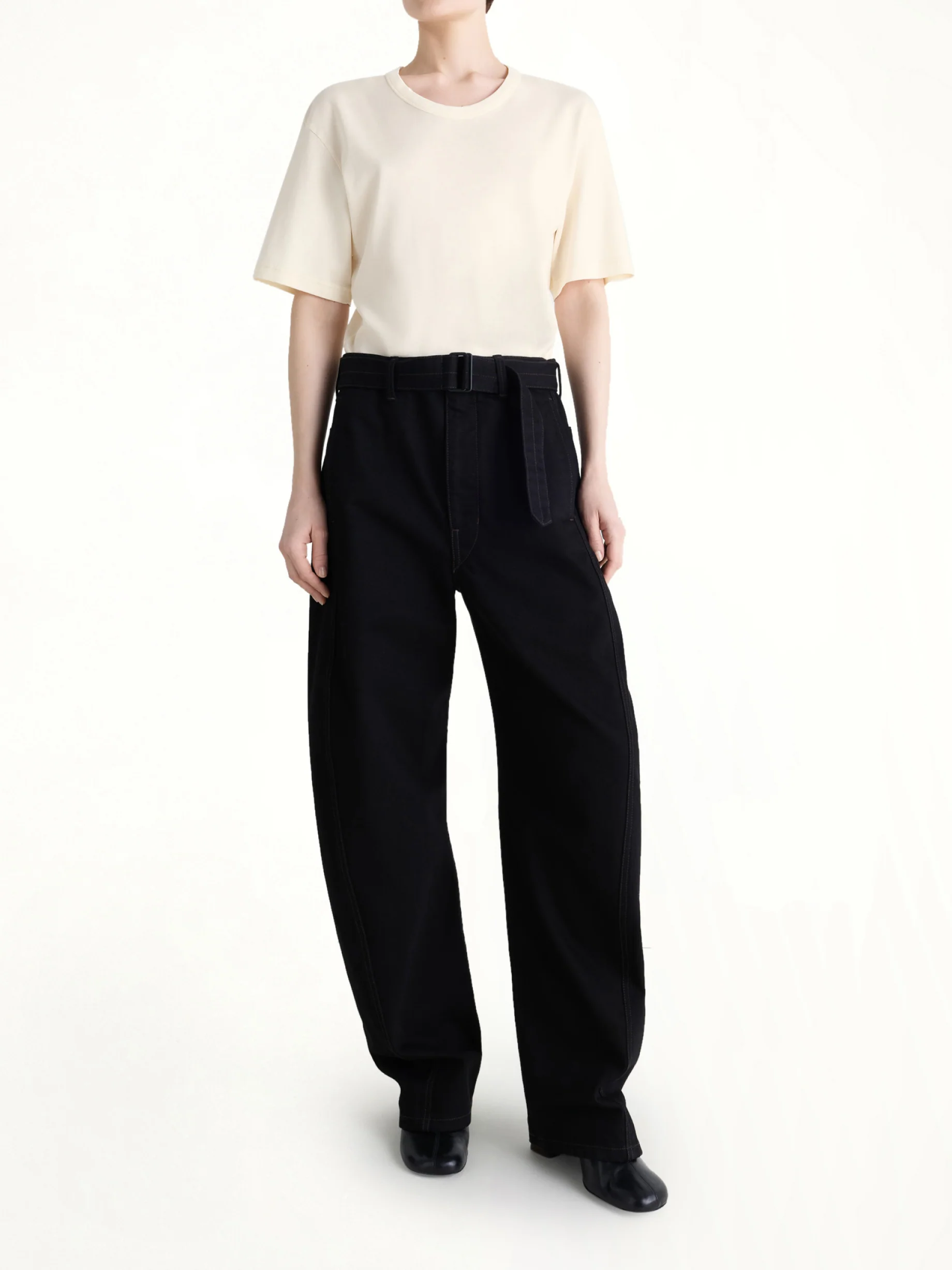Rib SS T-Shirt in Light Cream - Image 4