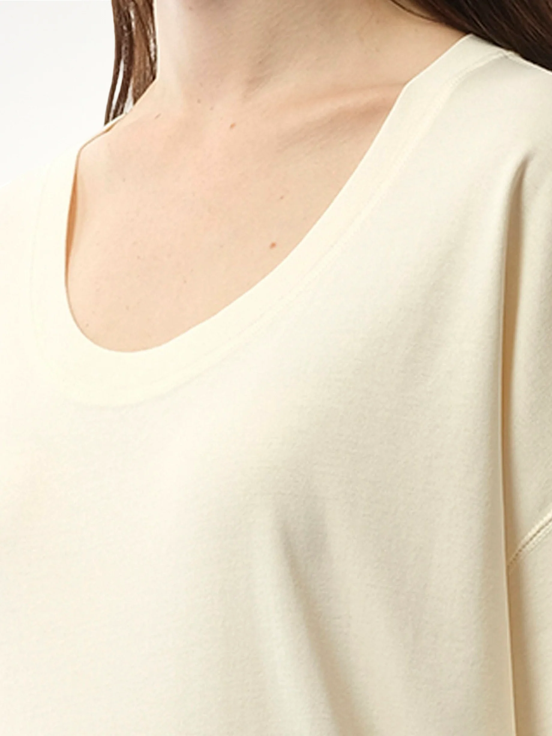 Rib T-Shirt in Light Cream - Image 3