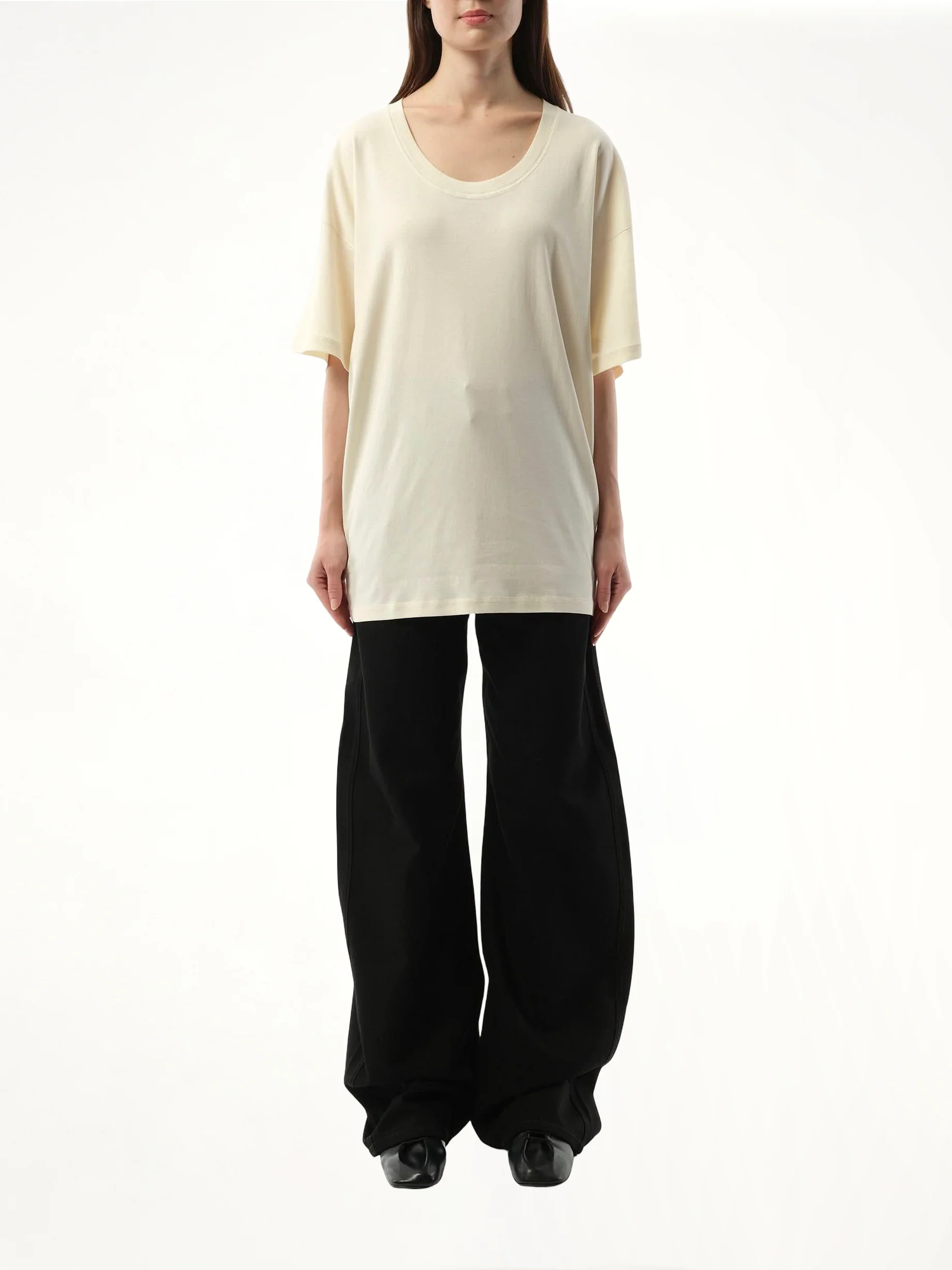 Rib T-Shirt in Light Cream - Image 4