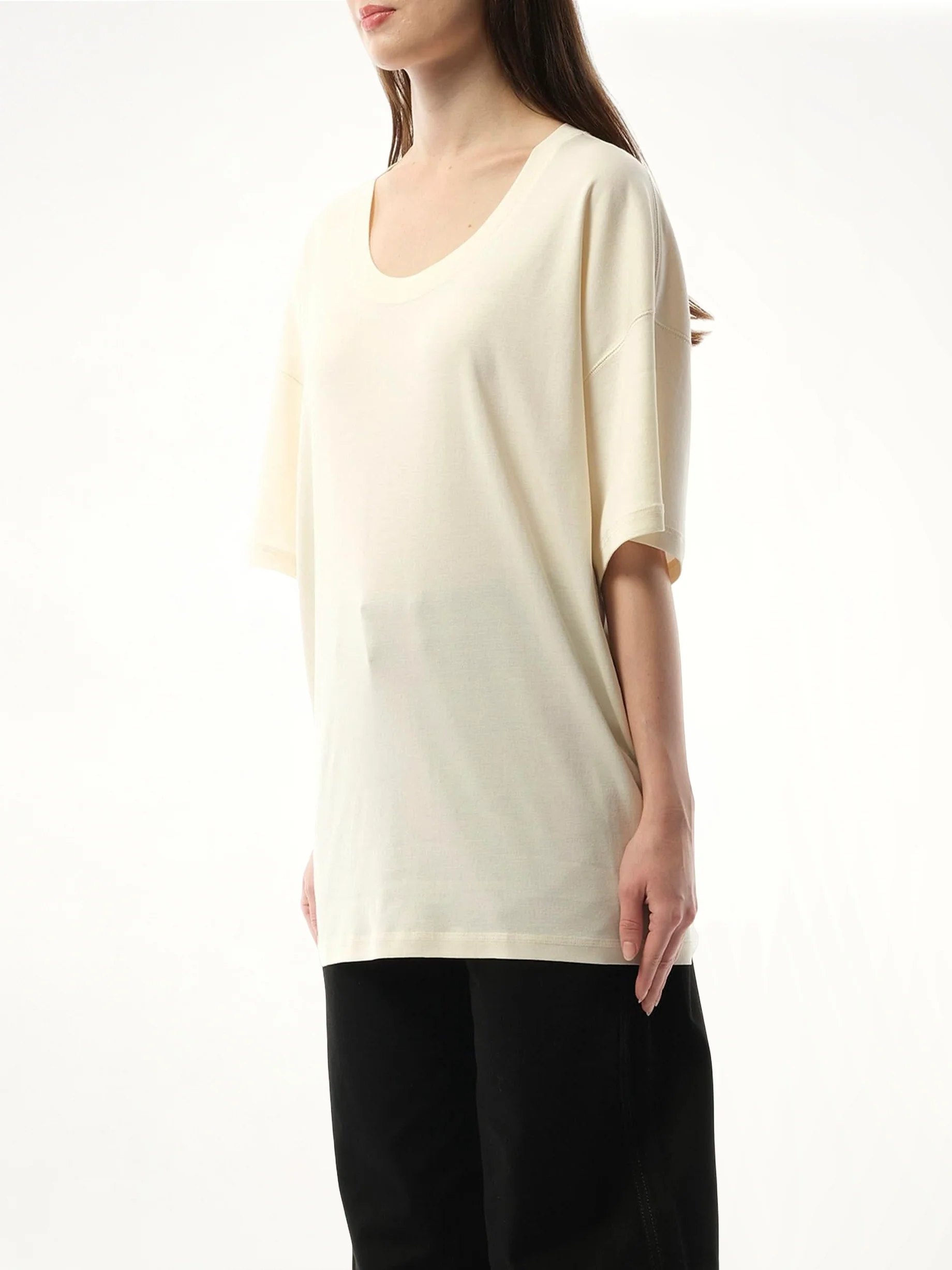 Rib T-Shirt in Light Cream - Image 5