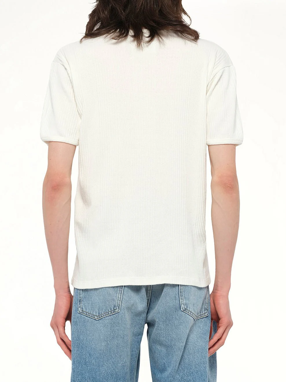 Rib T-Shirt in Off White - Image 5