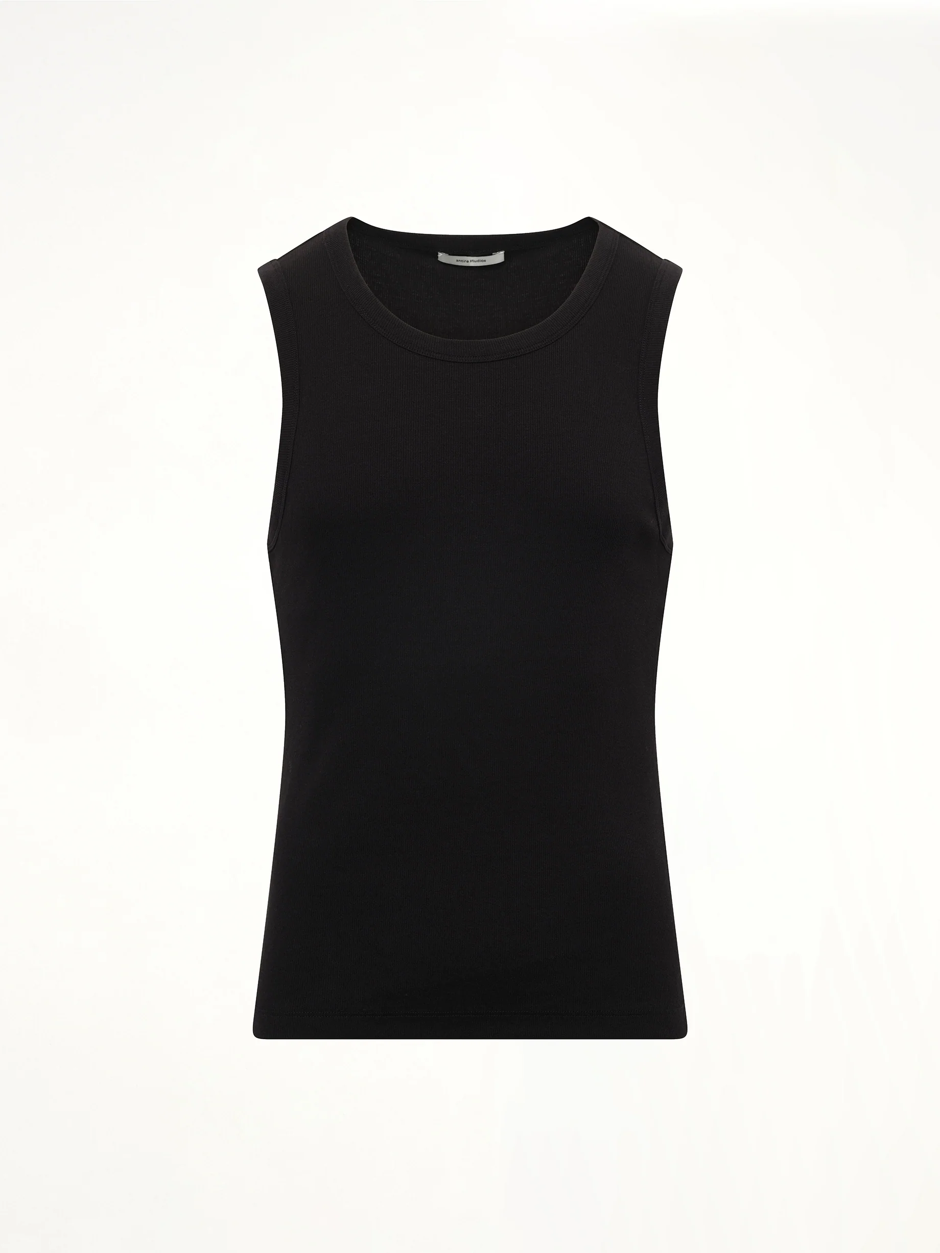 Rib Tank Top in Black - Image 2