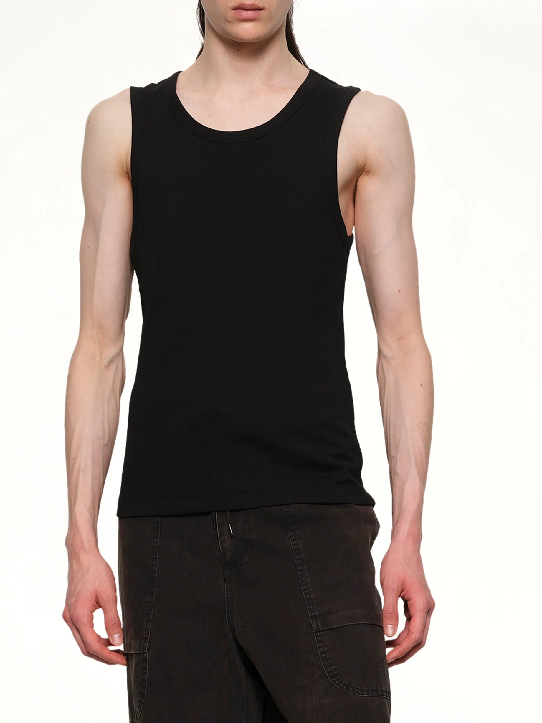 Rib Tank Top in Black - Image 6
