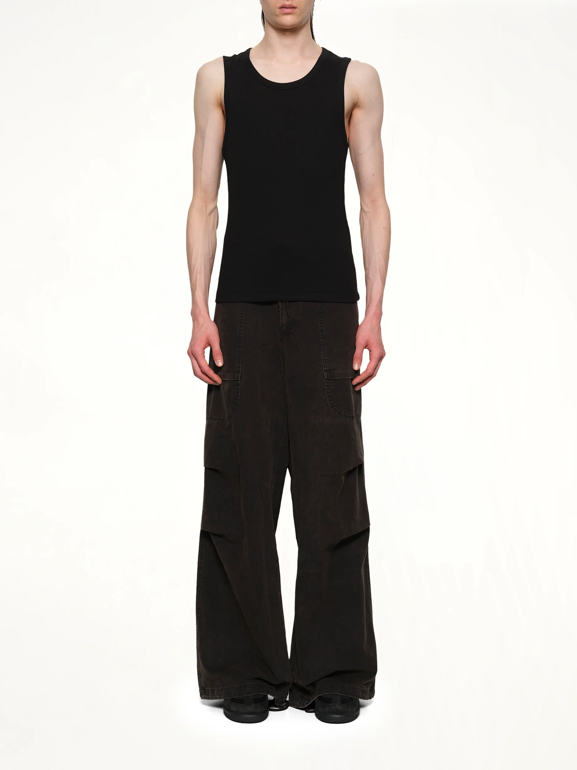 Rib Tank Top in Black - Image 7
