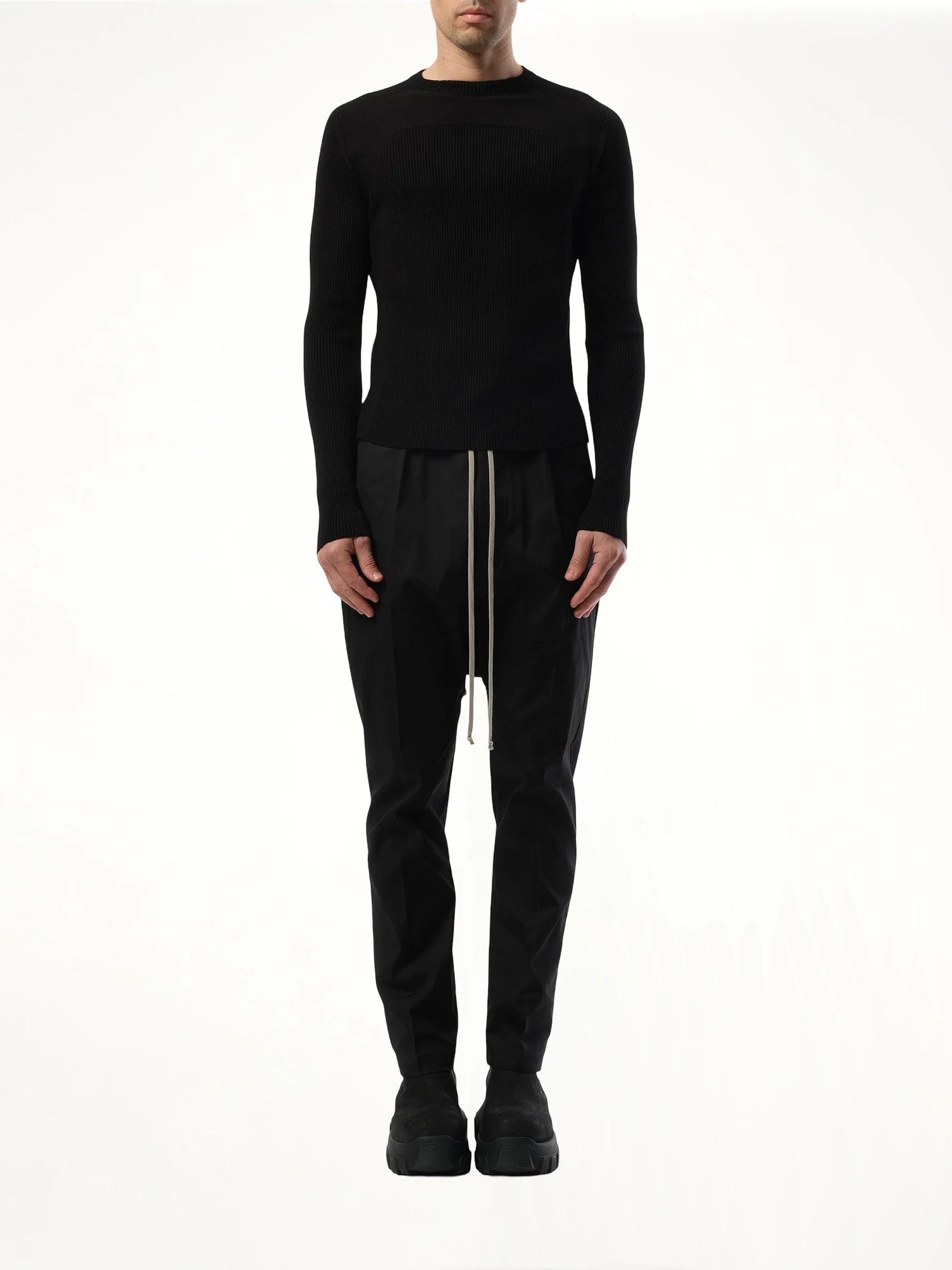 Ribbed Geo Sweater in Black - Image 4