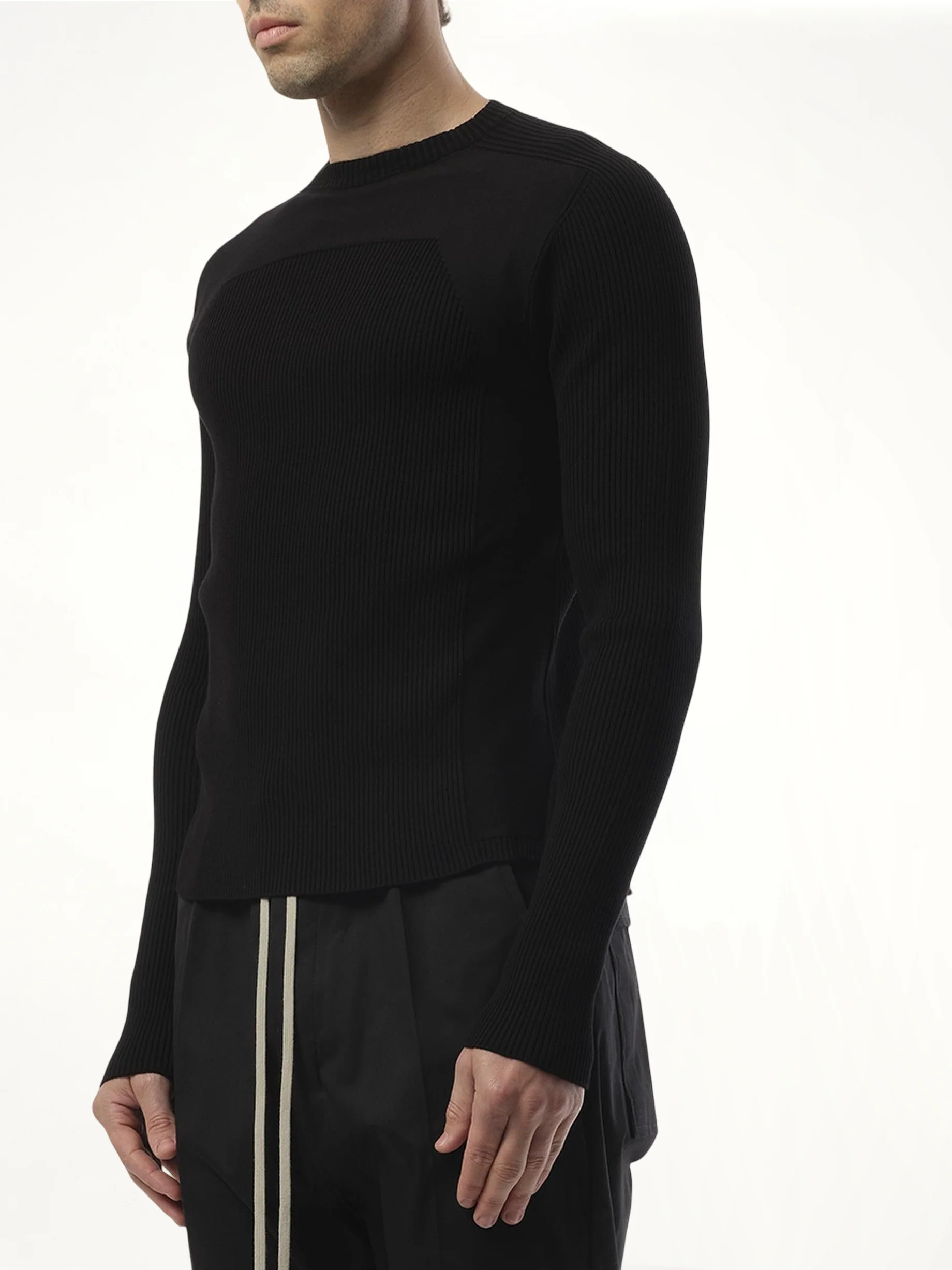 Ribbed Geo Sweater in Black - Image 5