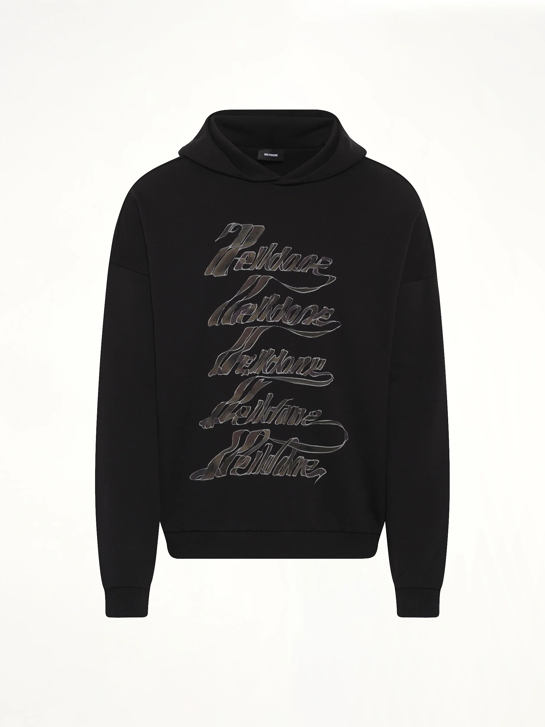 Ribbon Multi-Logo Hoodie in Black - Image 2